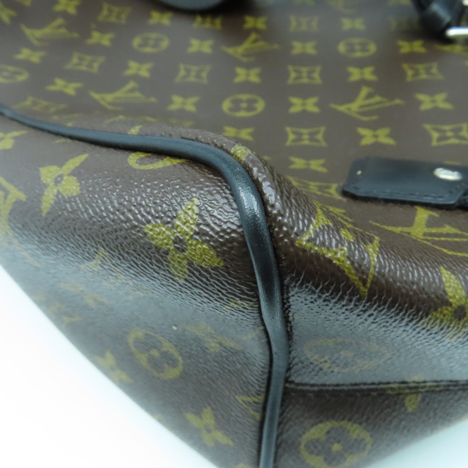 LOUIS VUITTON Monogram Macassar Palk Rucksack銀扣背包啡色/黑色