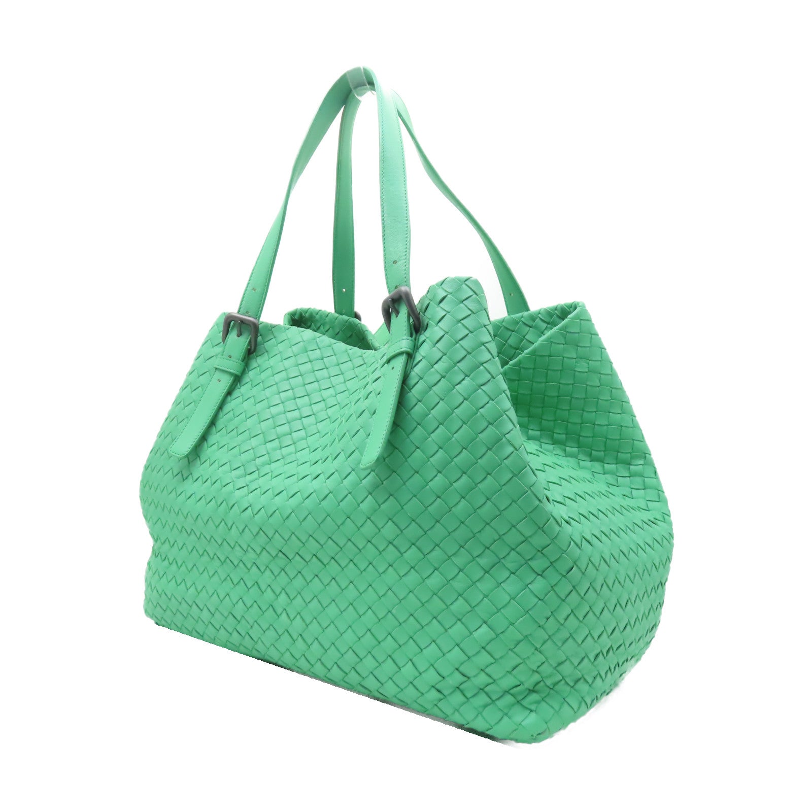 BOTTEGA VENETA 羊皮皮革Shoulder Bag黑扣肩背袋綠色