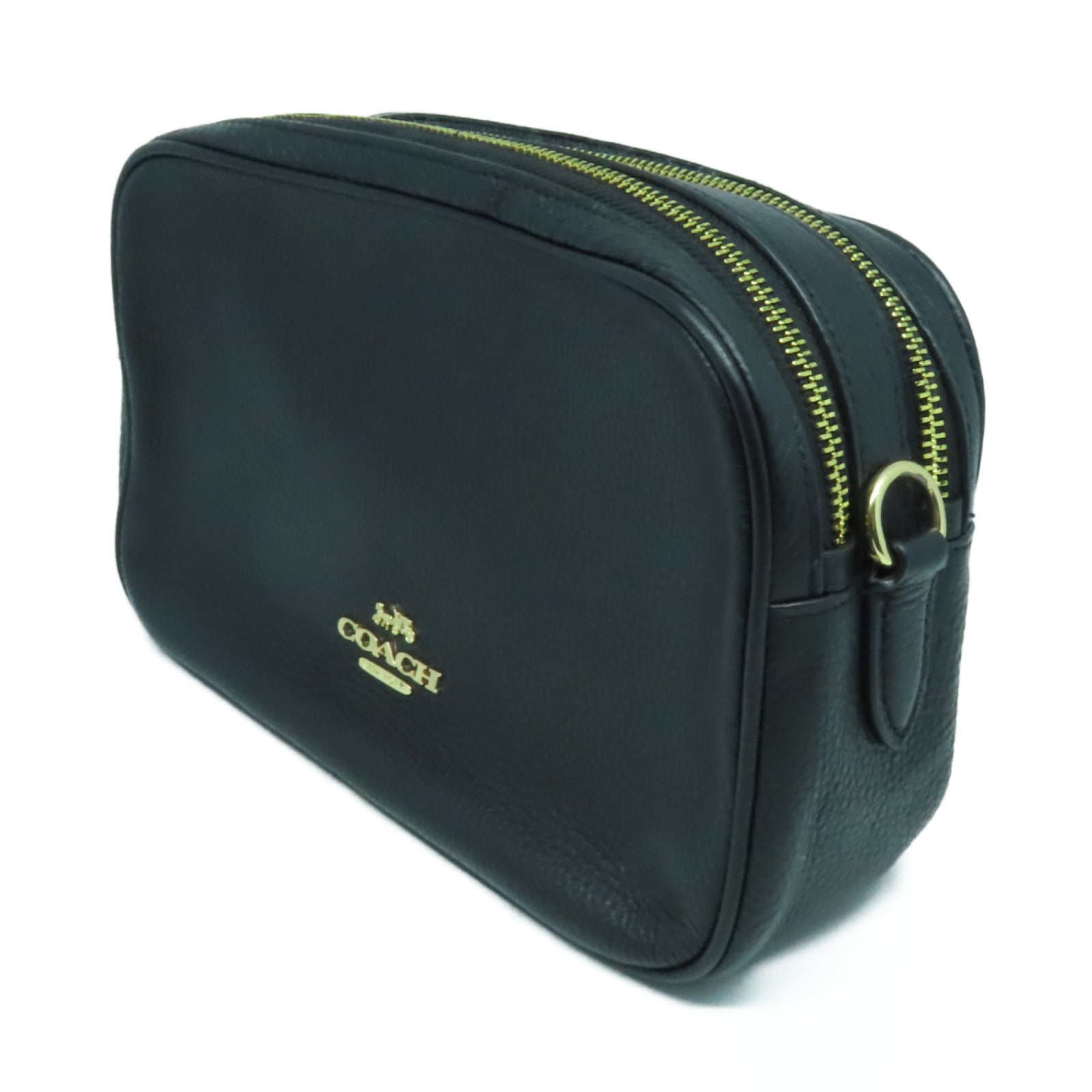 COACH 牛皮皮革Shoulder Bag金扣肩背袋黑色