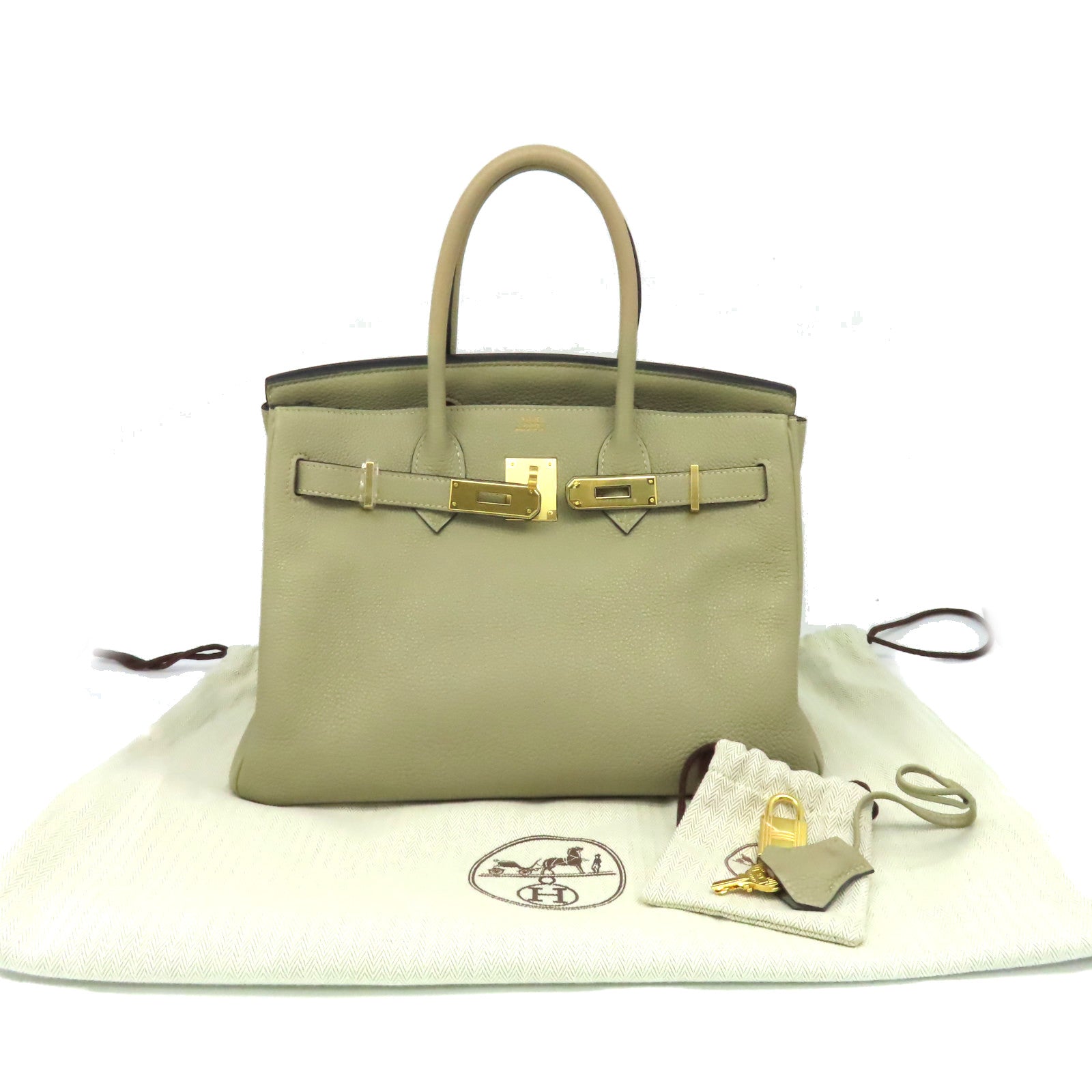 HERMES Togo皮革Birkin 30 Hand Bag金扣手挽袋Gris Tourterelle斑鳩灰色