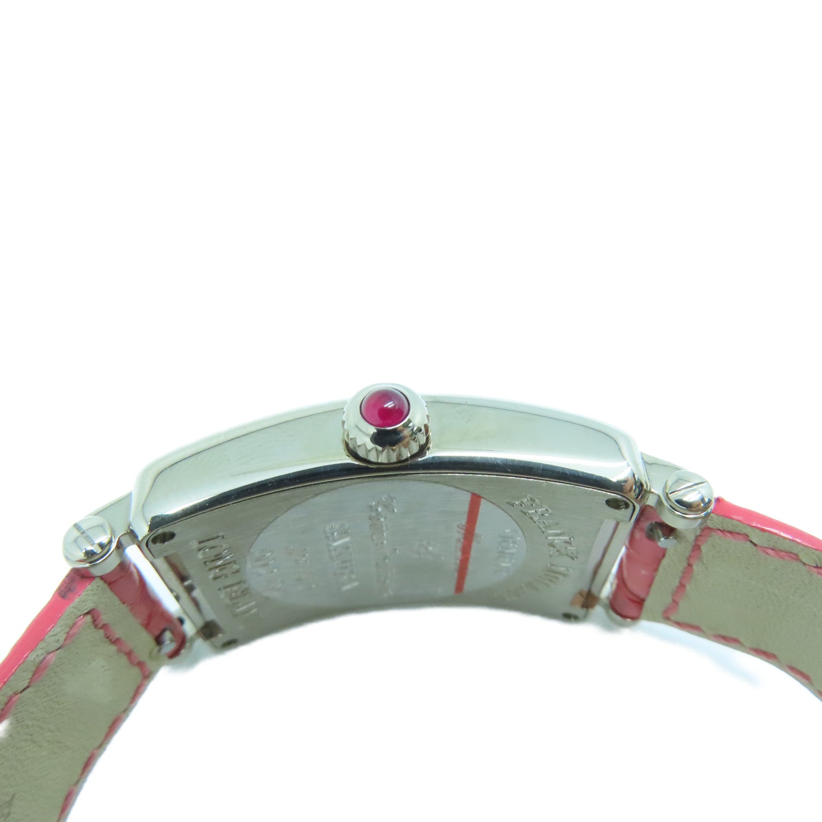FRANCK MULLER Long Island Sakura 18K白金/皮革手錶石英機芯銀色/粉紅色