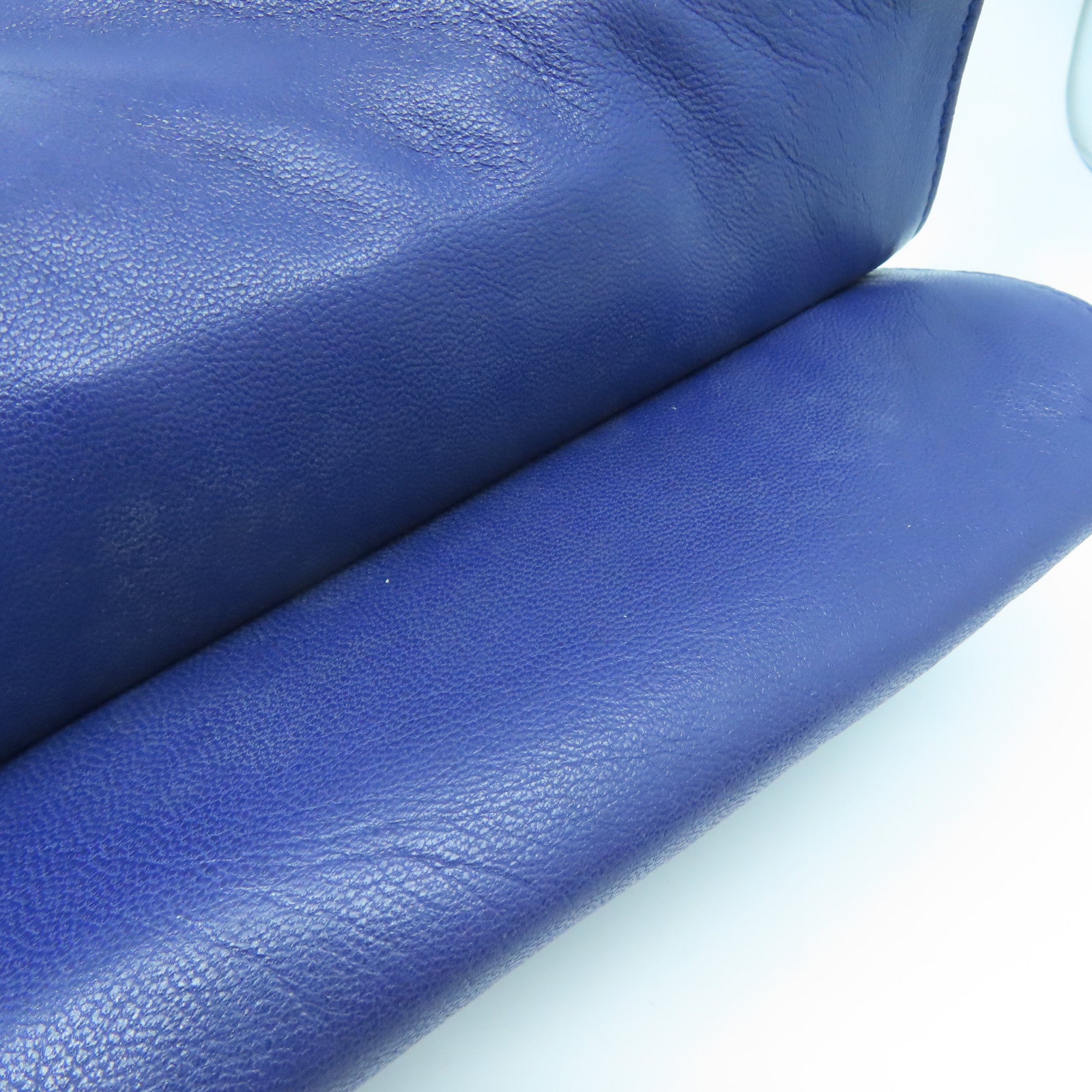 LOEWE 羊皮皮革Shoulder Bag金扣手挽肩背兩用袋藍色
