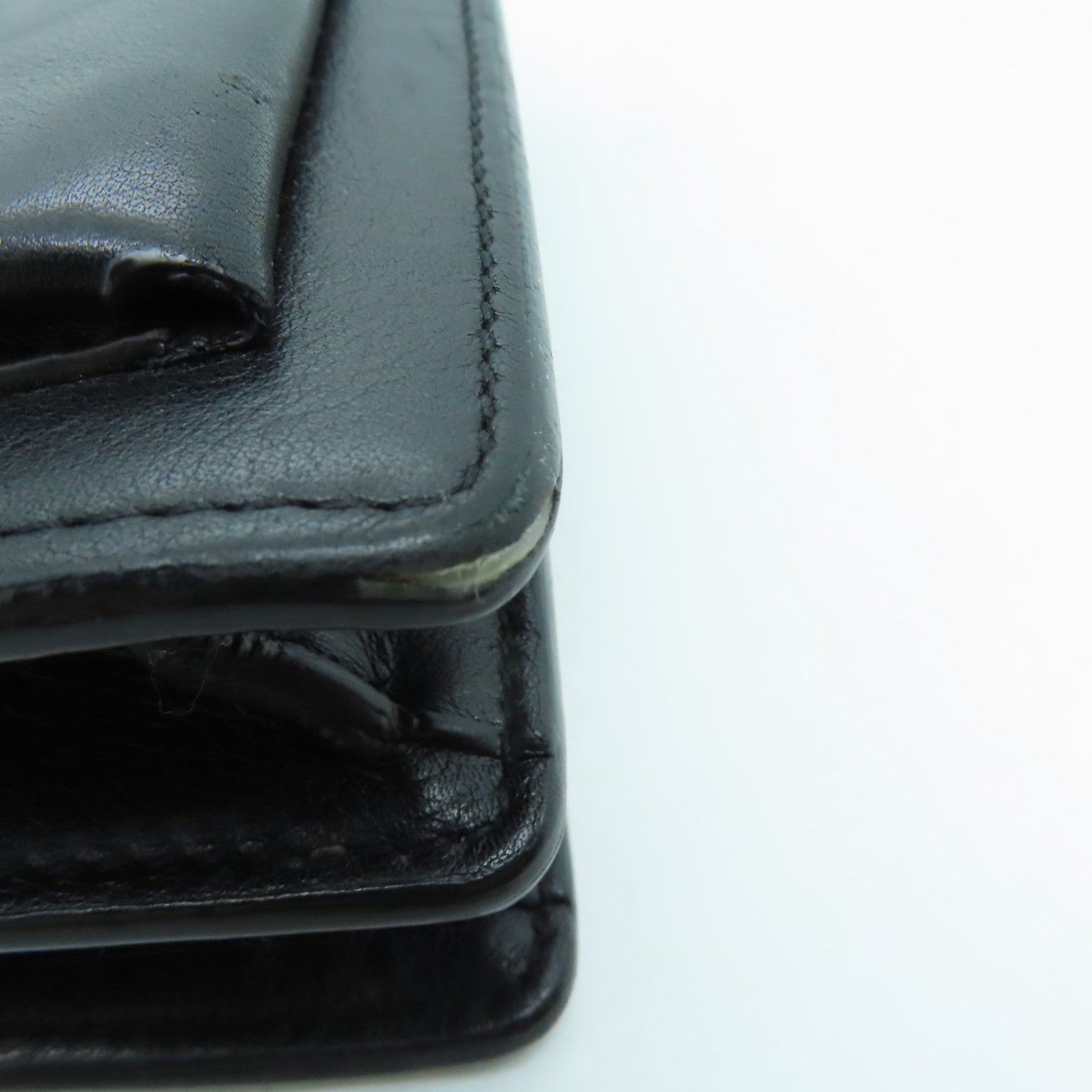 SAINT LAURENT 牛皮皮革Chain Shoulder Bag銀扣鏈帶肩背袋黑色