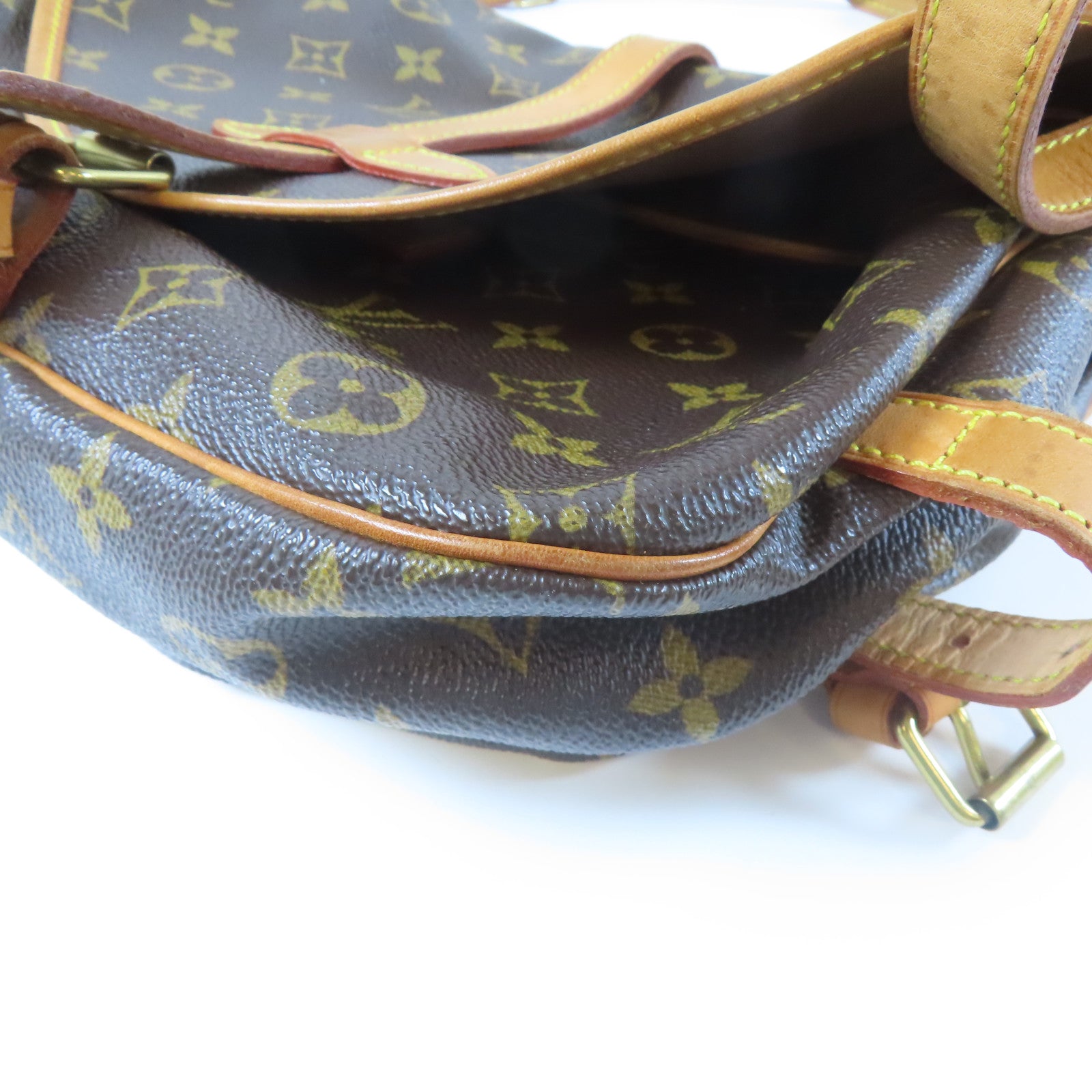 LOUIS VUITTON Monogram Saumur 30金扣肩背袋啡色