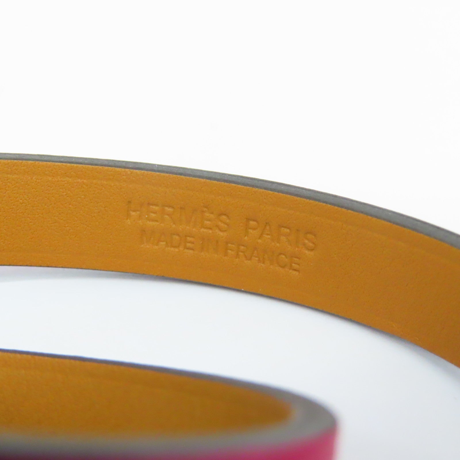 HERMES Swift皮革Kelly Double Tour bracelet Framboise粉红色