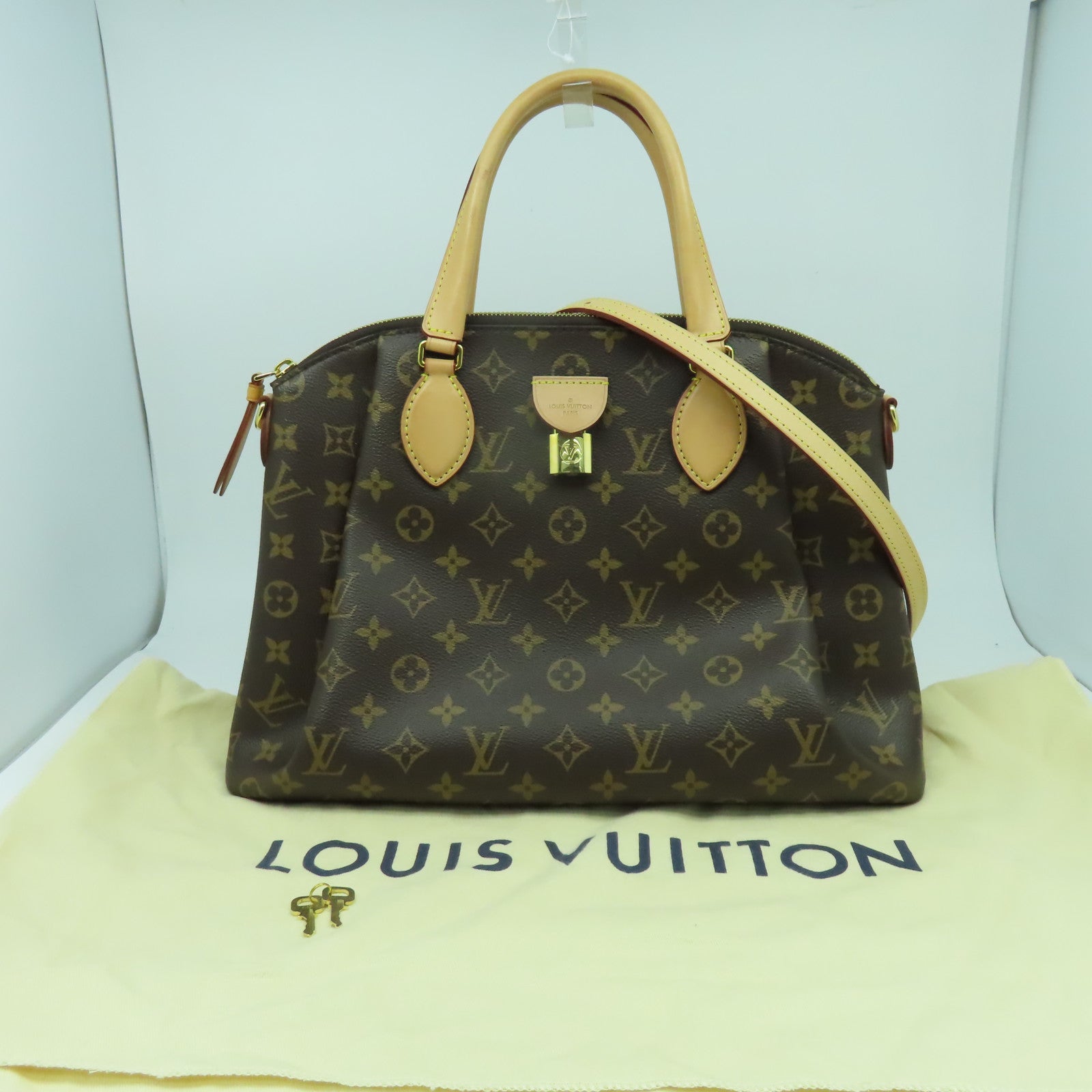 LOUIS VUITTON Monogram Rivoli MM金扣手挽肩背兩用袋啡色