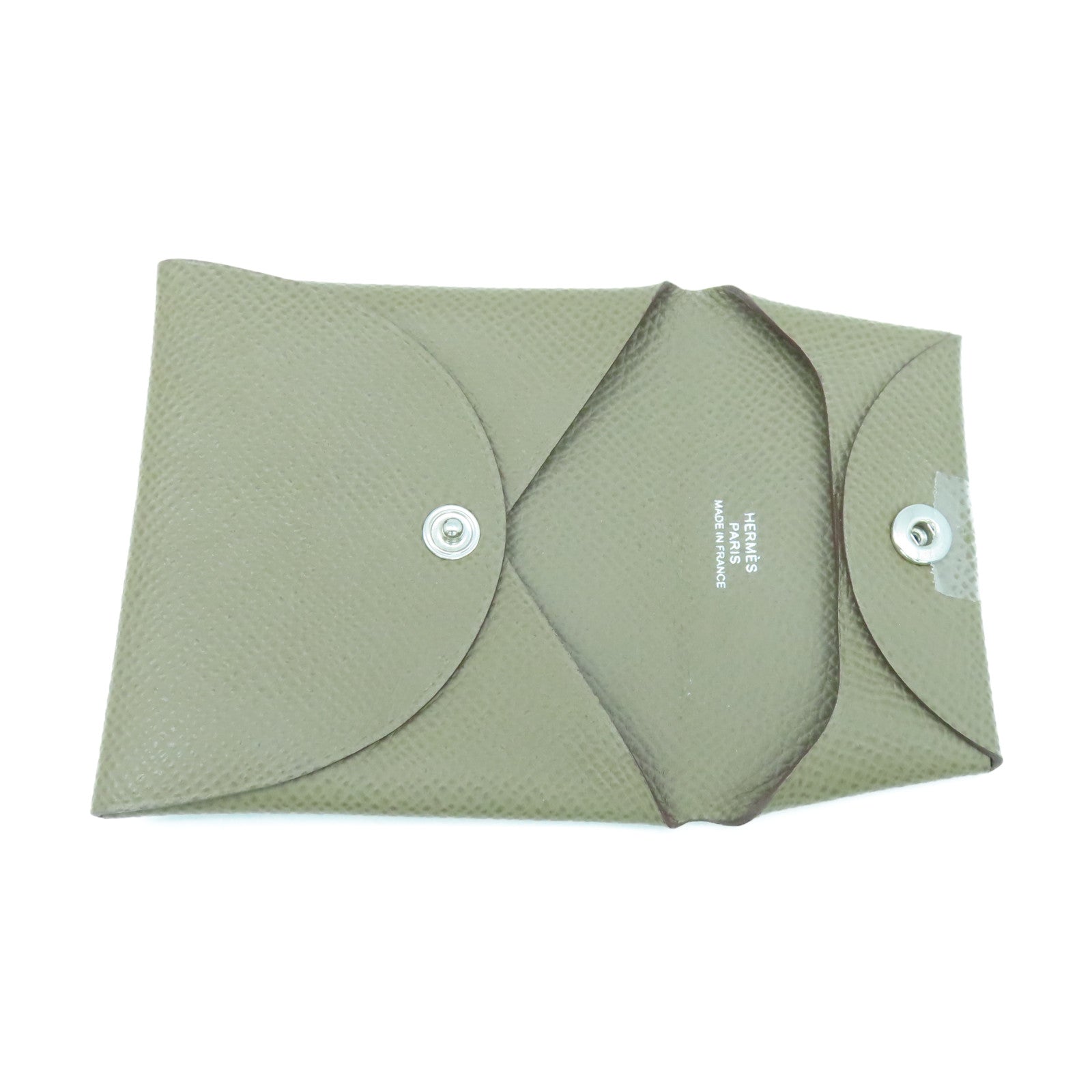 HERMES 【激減優惠】Veau Epsom皮革Bastia銀扣零錢包大象灰色