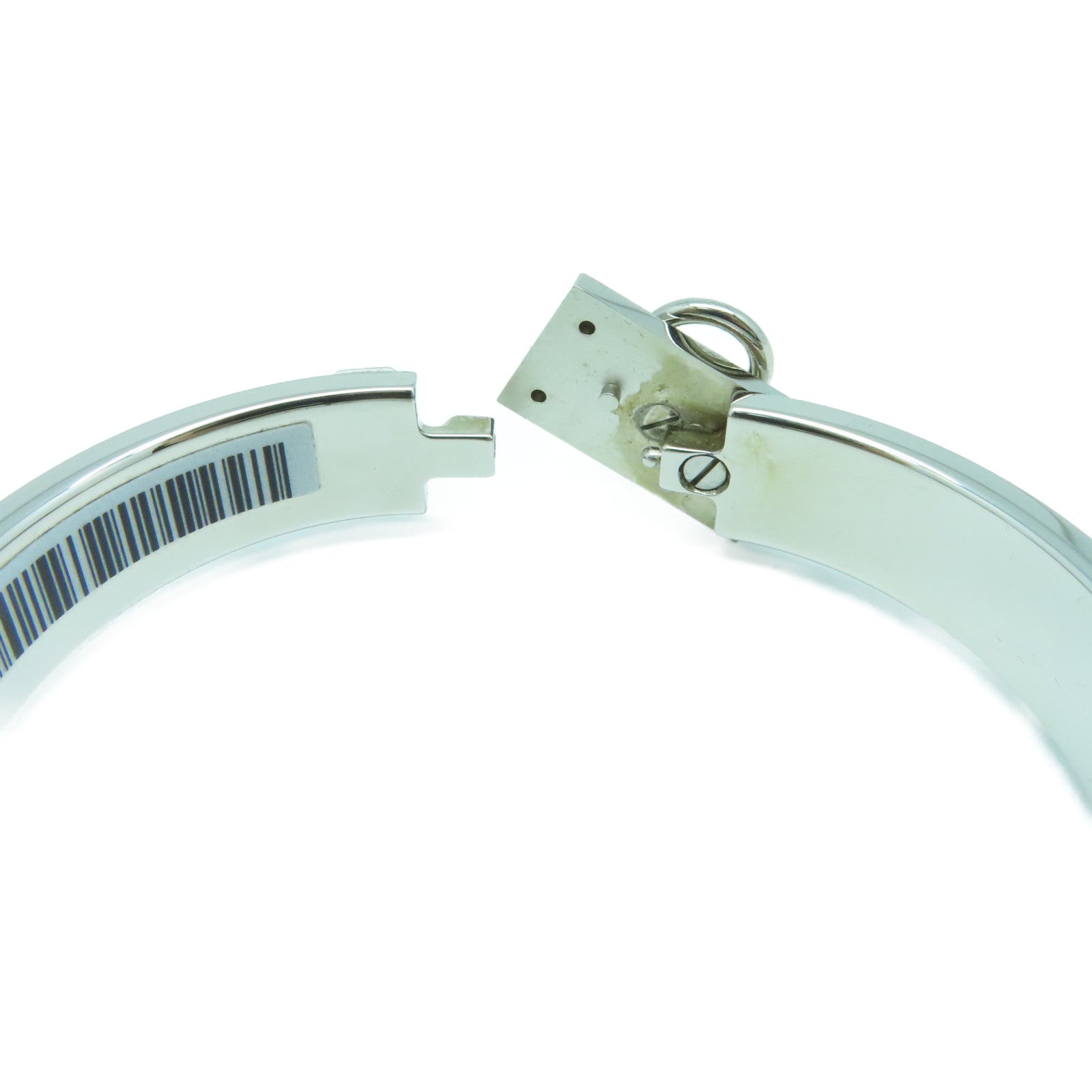 HERMES 金屬Clic Anneau Bracelet手鐲銀色/灰色