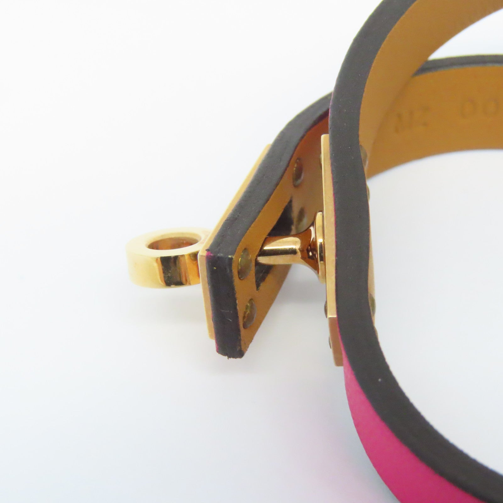 HERMES Swift皮革Kelly Double Tour bracelet Framboise粉红色