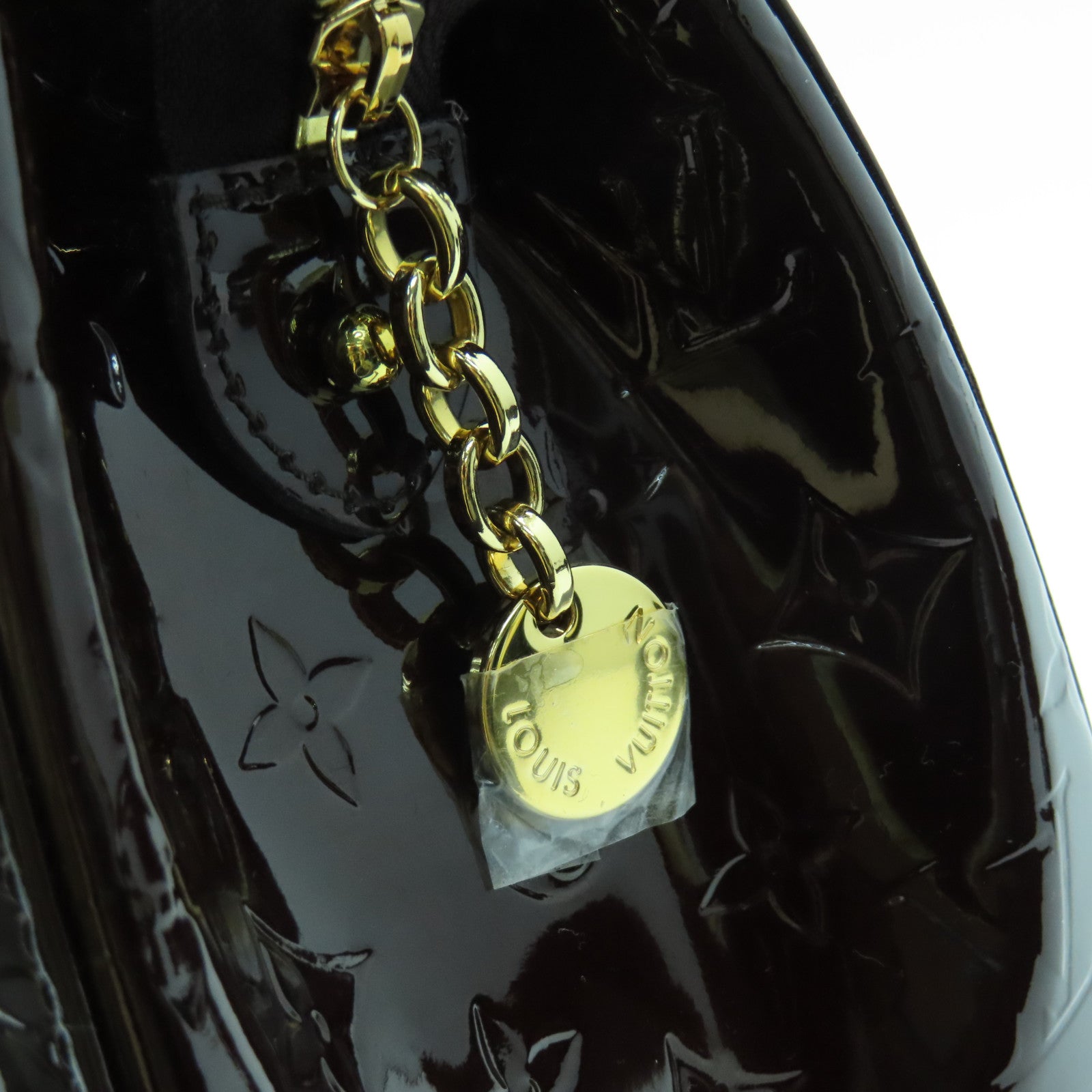 LOUIS VUITTON Monogram Vernis Brea MM金扣手挽肩背兩用袋酒紅色