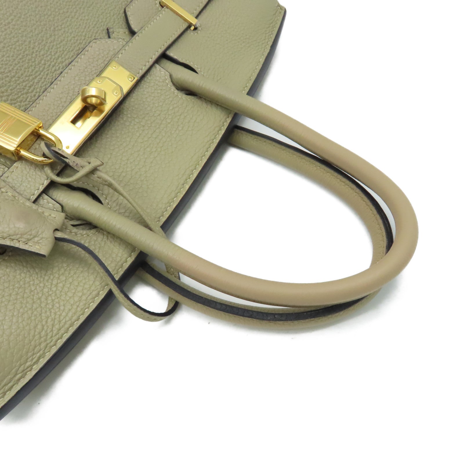 HERMES Togo皮革Birkin 30 Hand Bag金扣手挽袋Gris Tourterelle斑鳩灰色