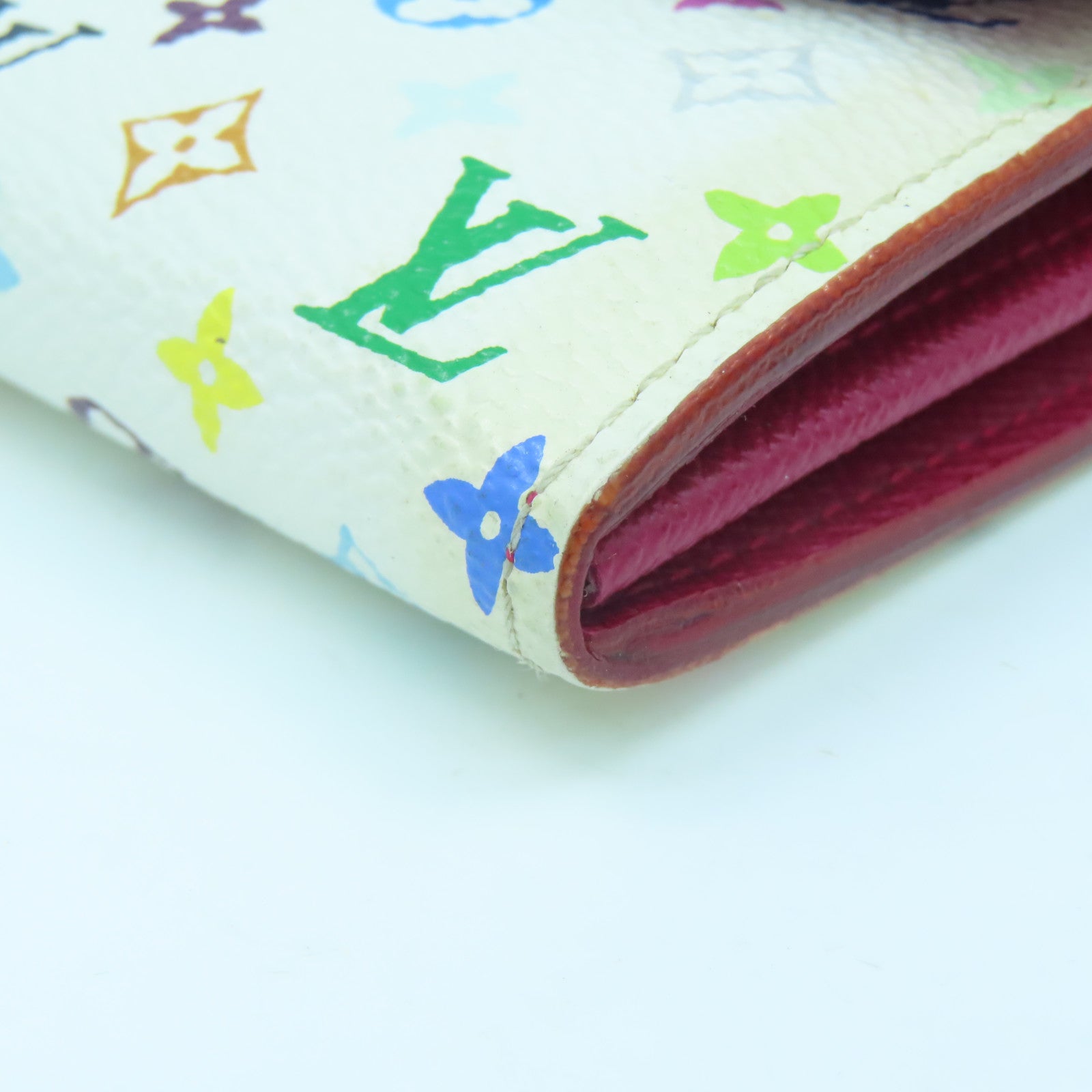LOUIS VUITTON Monogram Multicolore Long Wallet gold buckle long wallet white / color