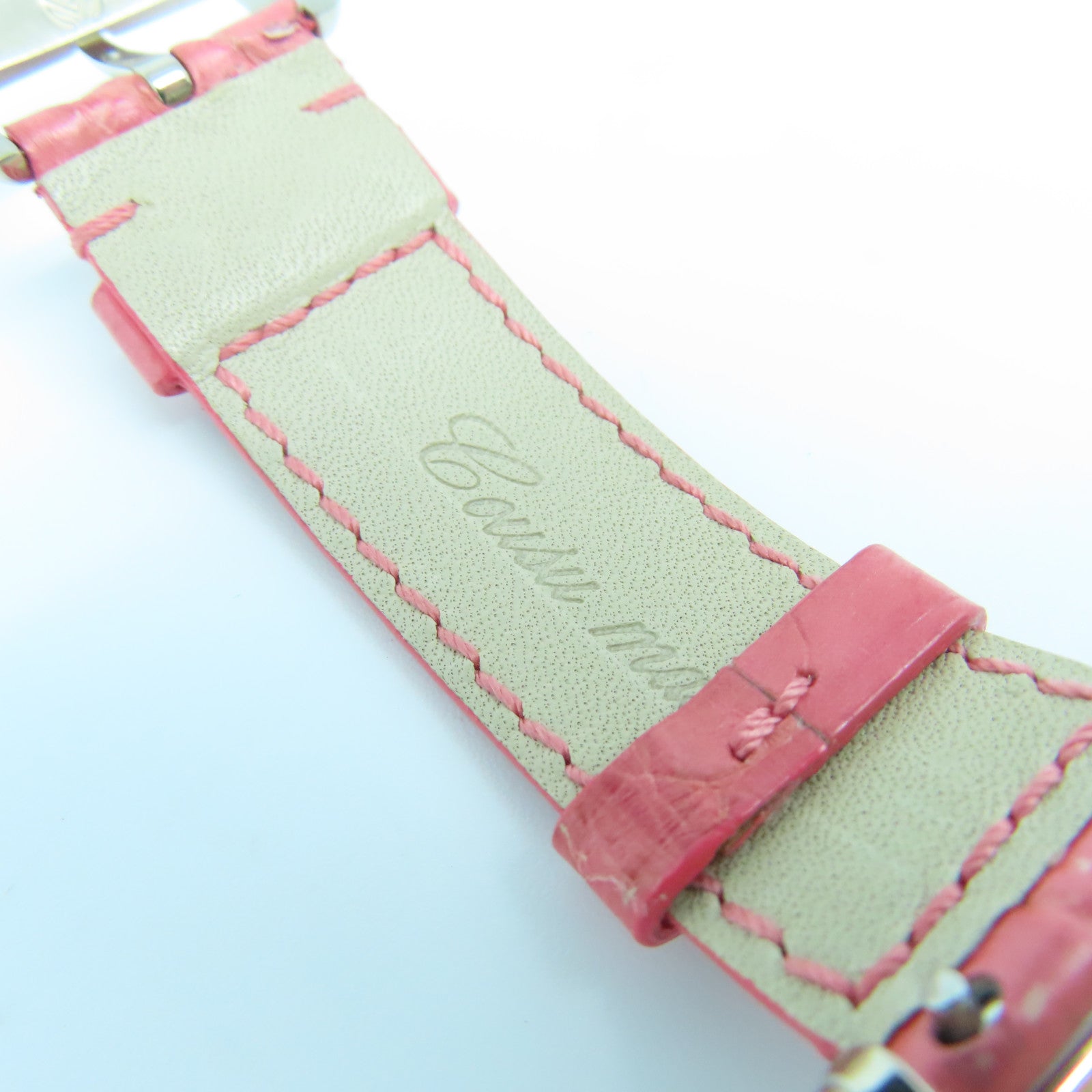 FRANCK MULLER Long Island Sakura 18K白金/皮革手錶石英機芯