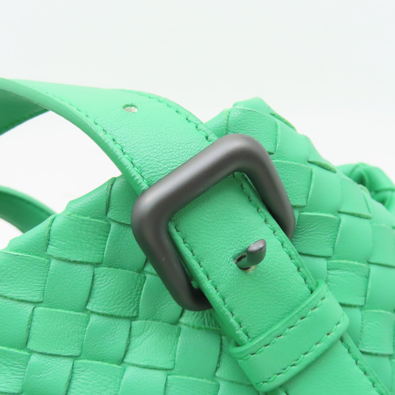 BOTTEGA VENETA 羊皮皮革Shoulder Bag黑扣肩背袋綠色