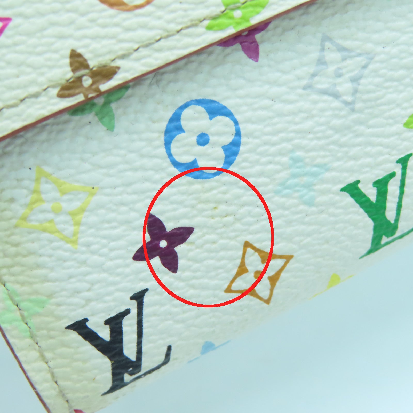 LOUIS VUITTON Monogram Multicolore Long Wallet gold buckle long wallet white / color
