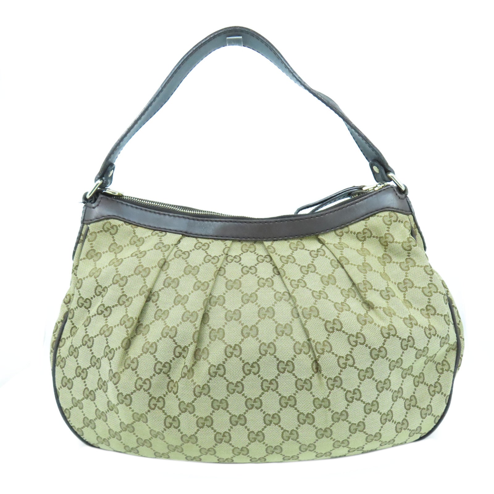 GUCCI 帆布Shoulder Bag金扣肩背袋啡色