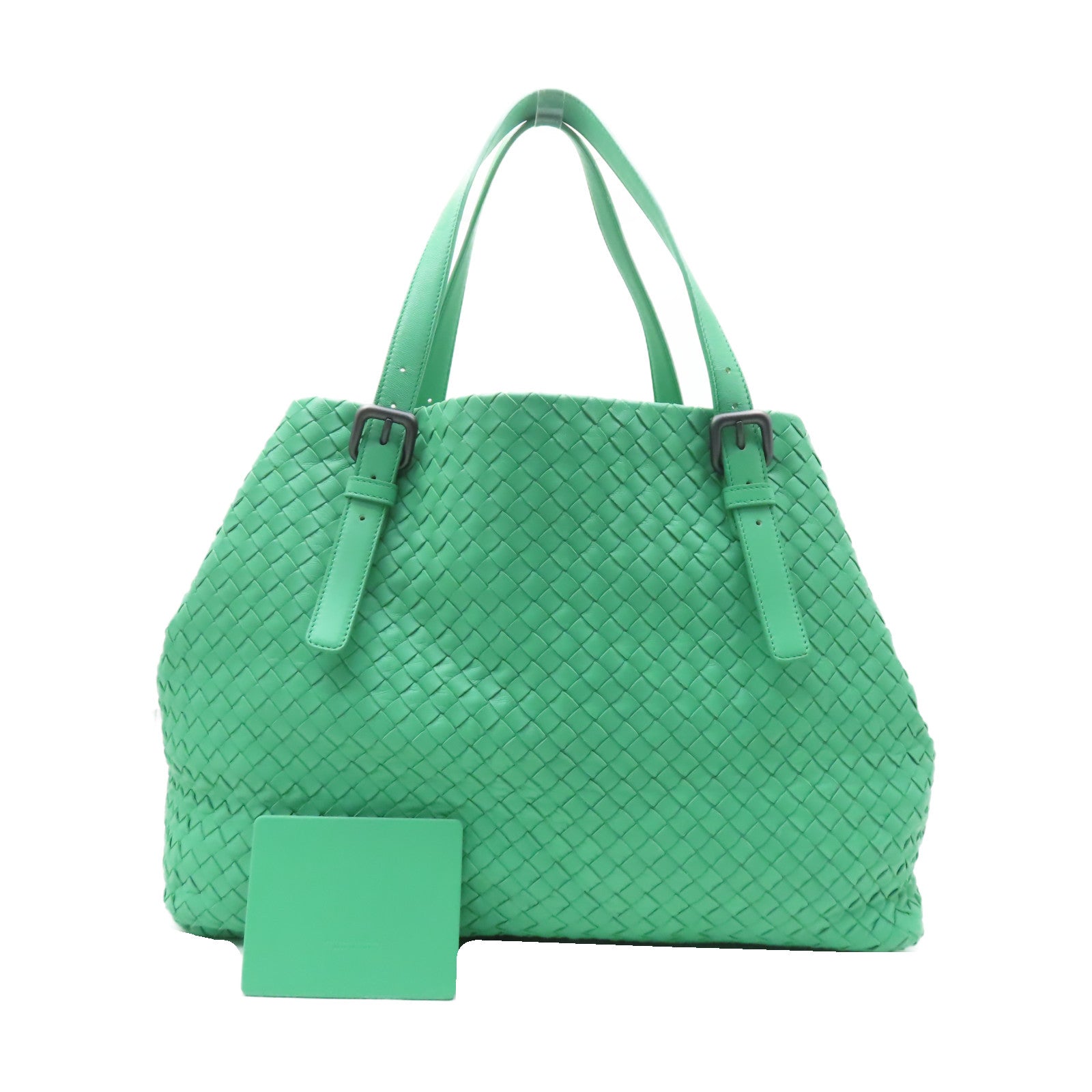 BOTTEGA VENETA 羊皮皮革Shoulder Bag黑扣肩背袋綠色