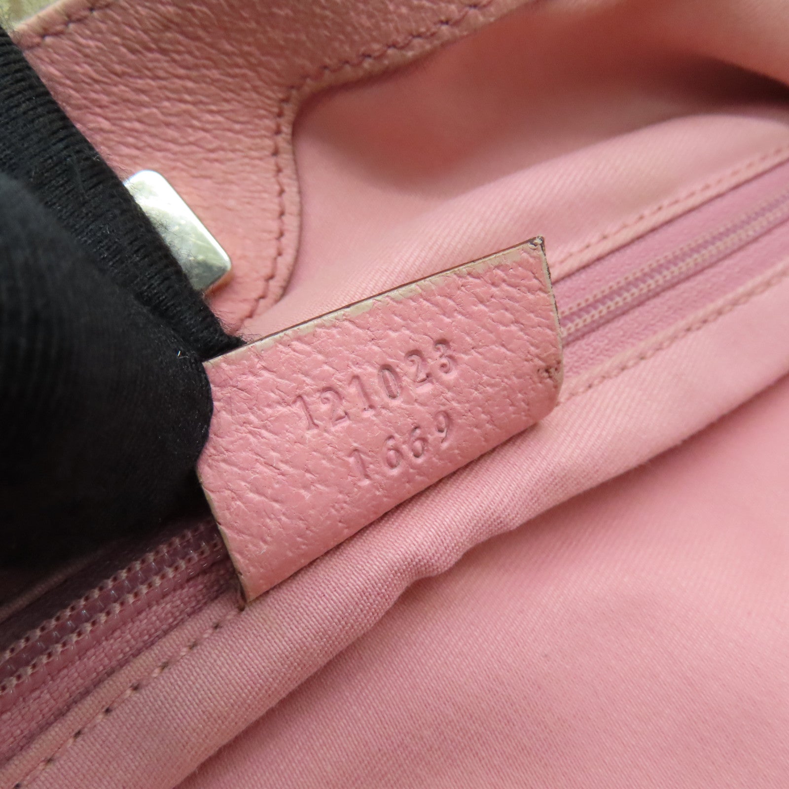 GUCCI Canvas Shoulder Bag Brown/Pink with Gold Buckle