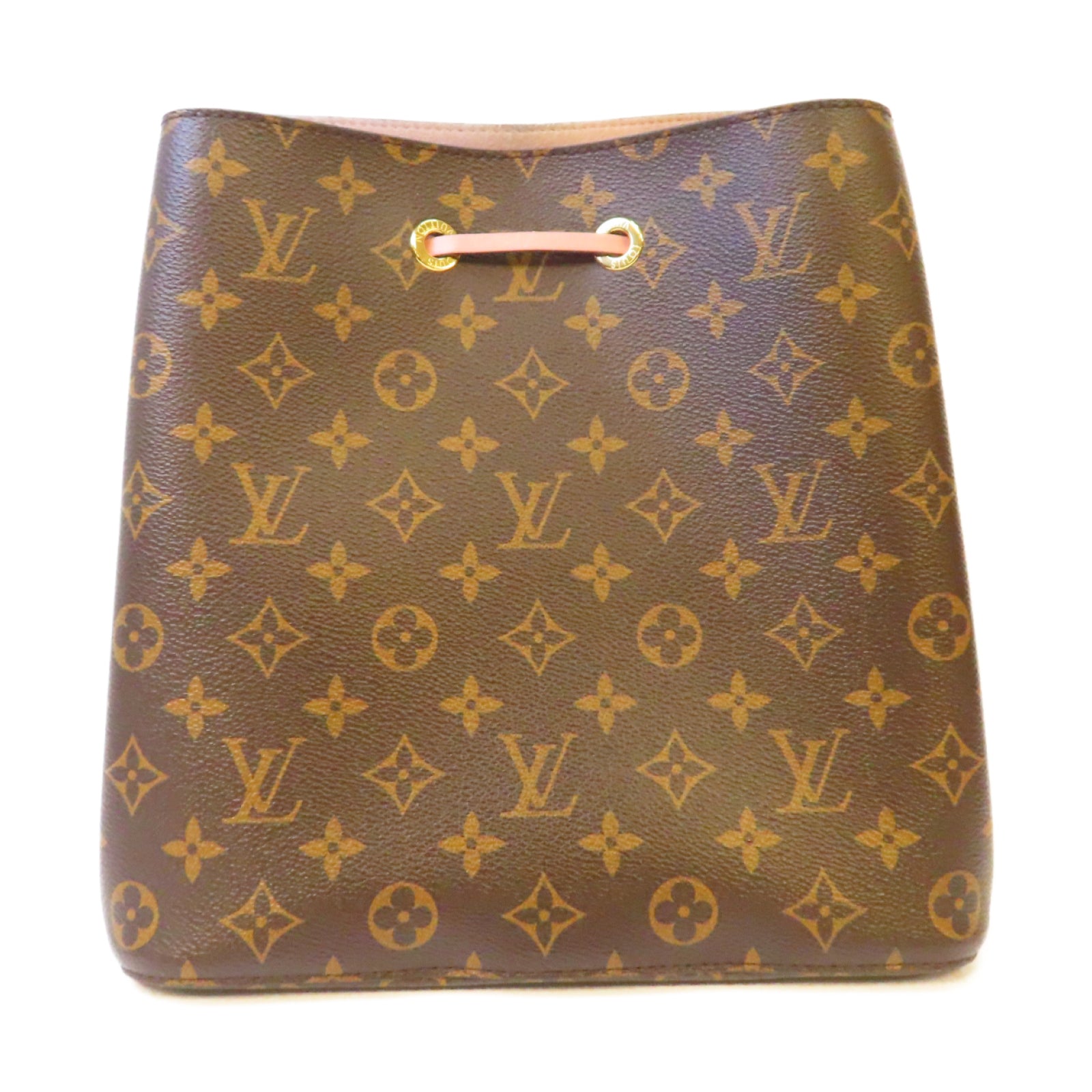 LOUIS VUITTON Monogram Noe金扣肩背袋啡色/粉紅色