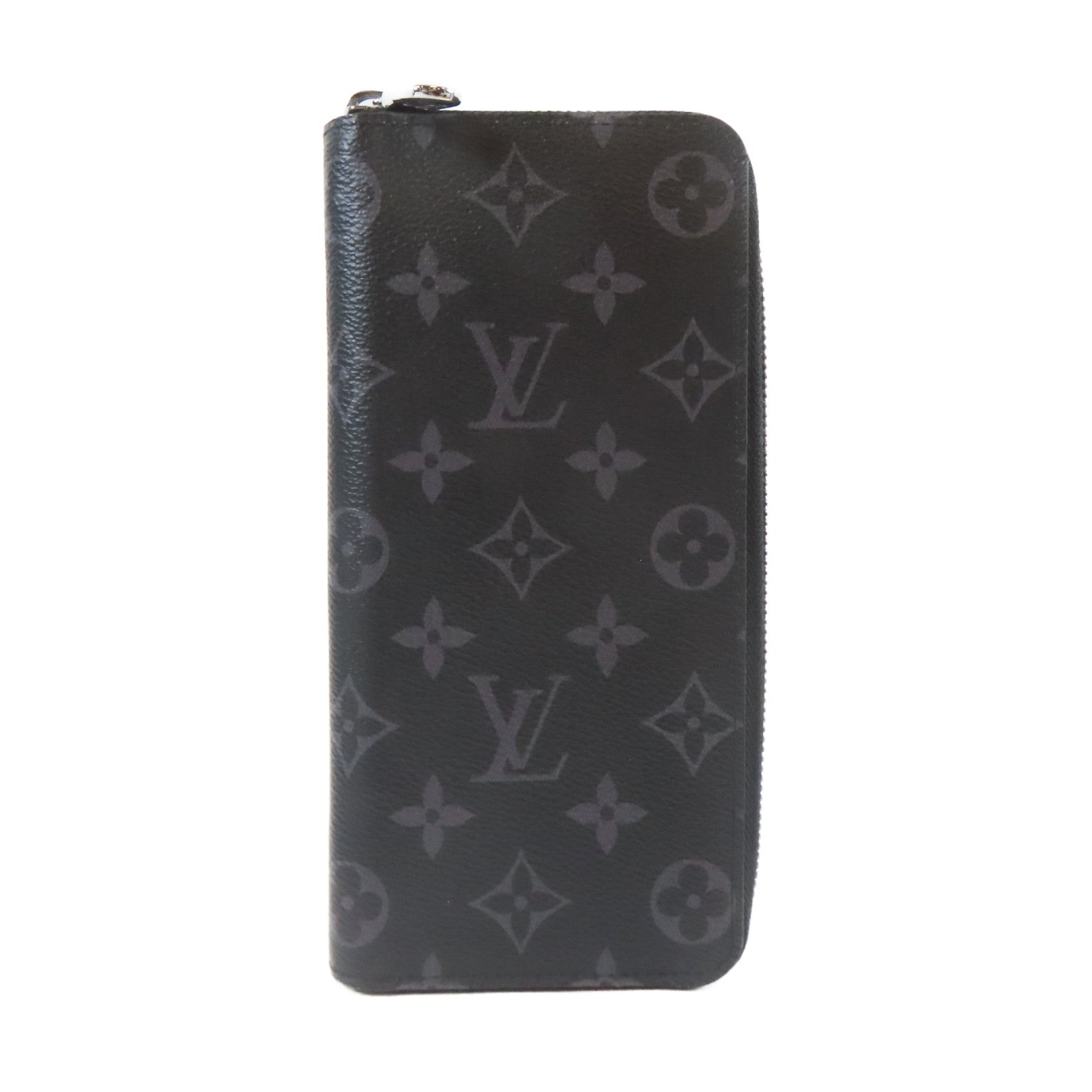 LOUIS VUITTON Monogram Eclipse Vertical Long Wallet銀扣長錢包黑色