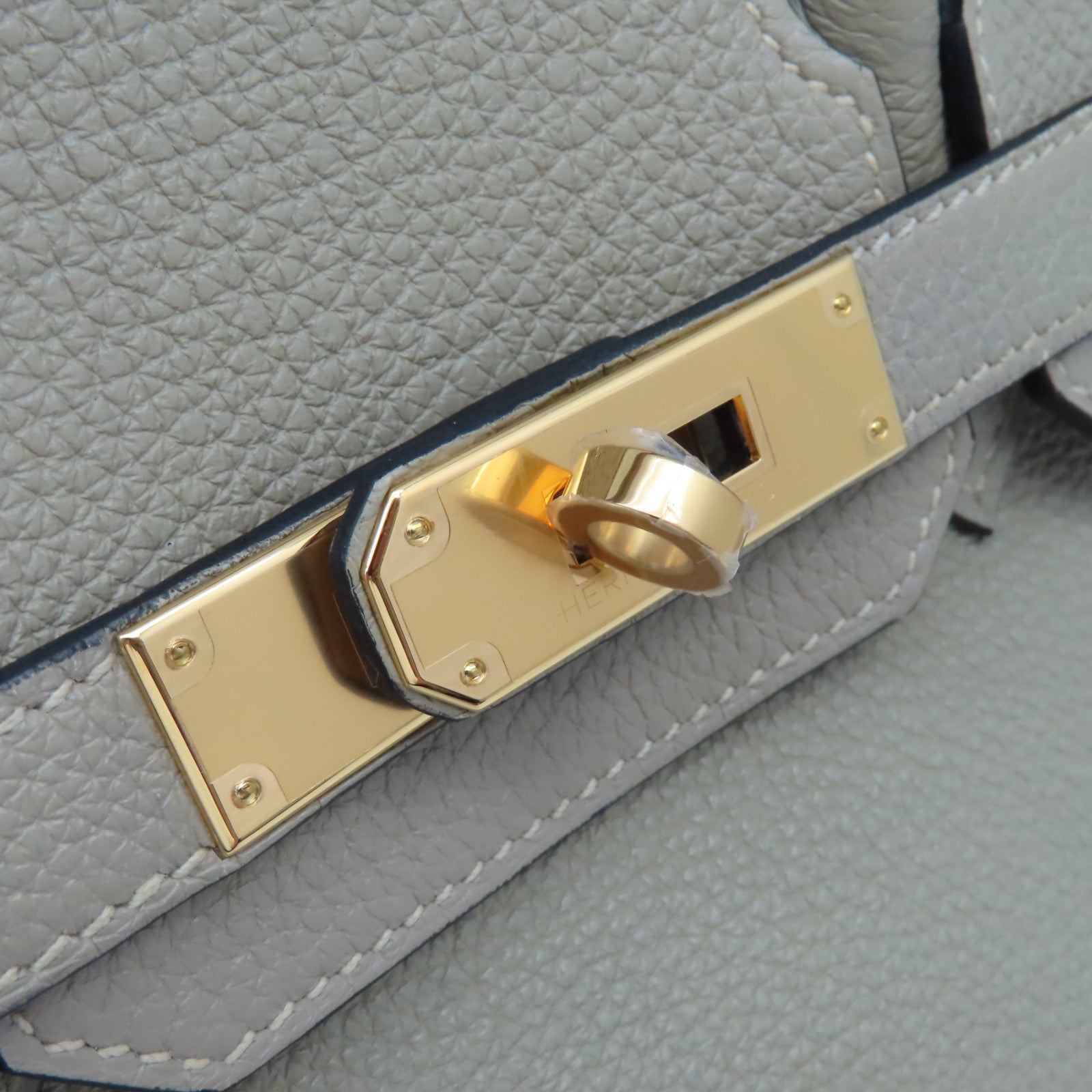 HERMES Togo皮革Birkin 30 Hand Bag金扣手挽袋Gris Tourterelle斑鳩灰色