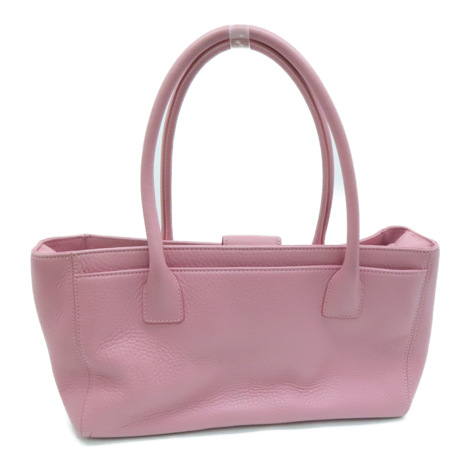 CHANEL 【激減優惠】牛皮皮革Shoulder Bag銀扣肩背袋粉紅色