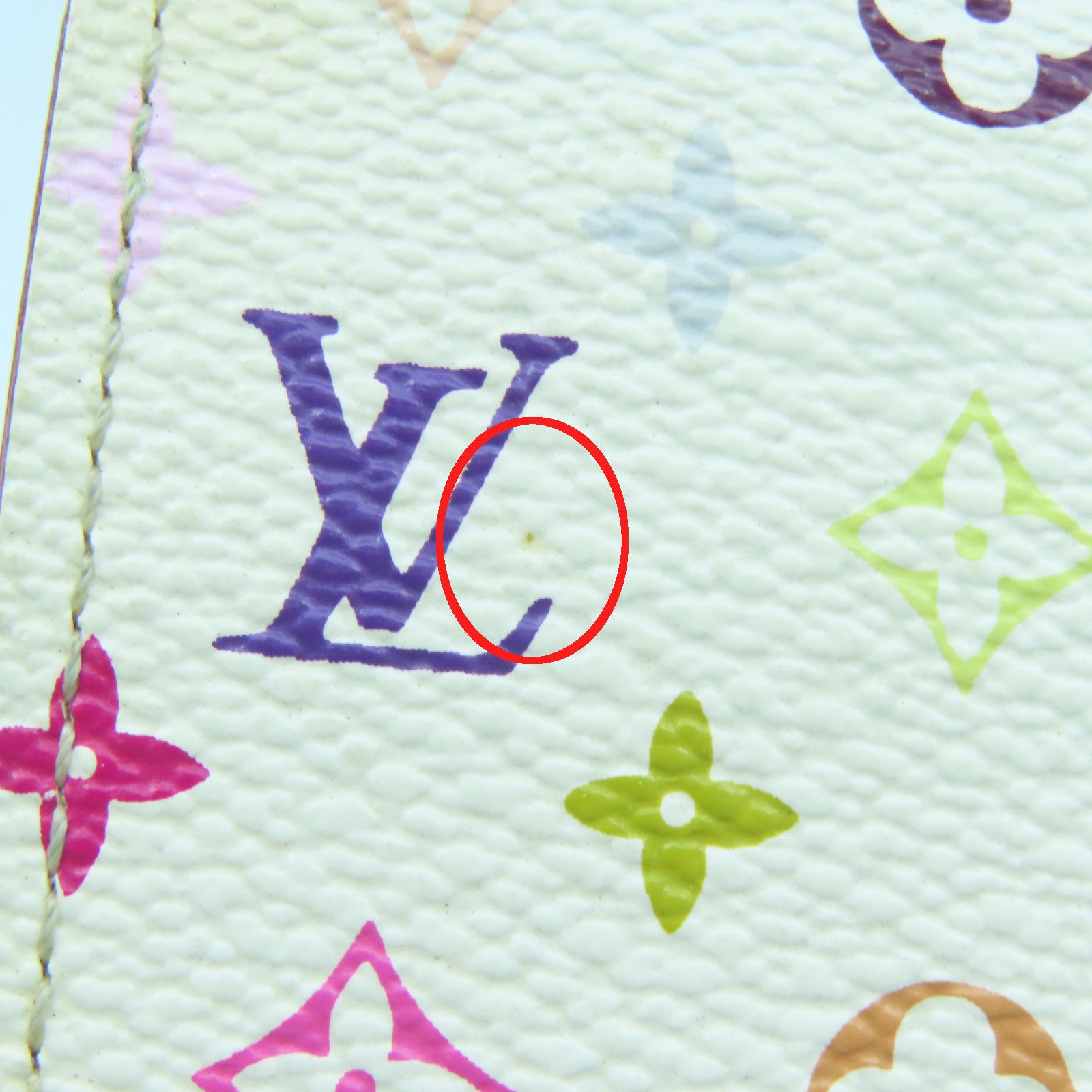 LOUIS VUITTON Monogram Multicolore Long Wallet gold buckle long wallet white / color