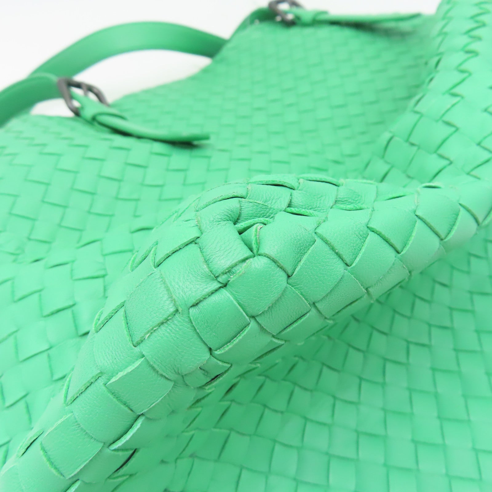 BOTTEGA VENETA 羊皮皮革Shoulder Bag黑扣肩背袋綠色