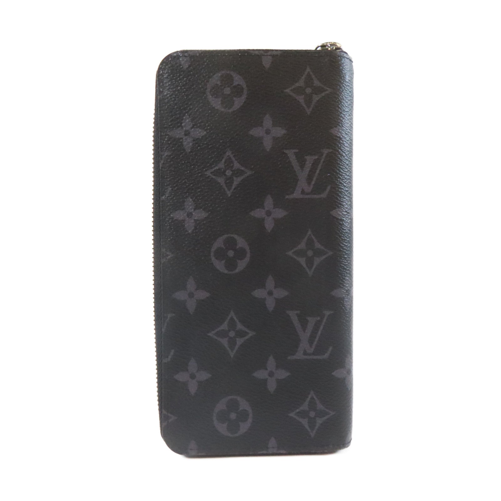 LOUIS VUITTON Monogram Eclipse Vertical Long Wallet銀扣長錢包黑色