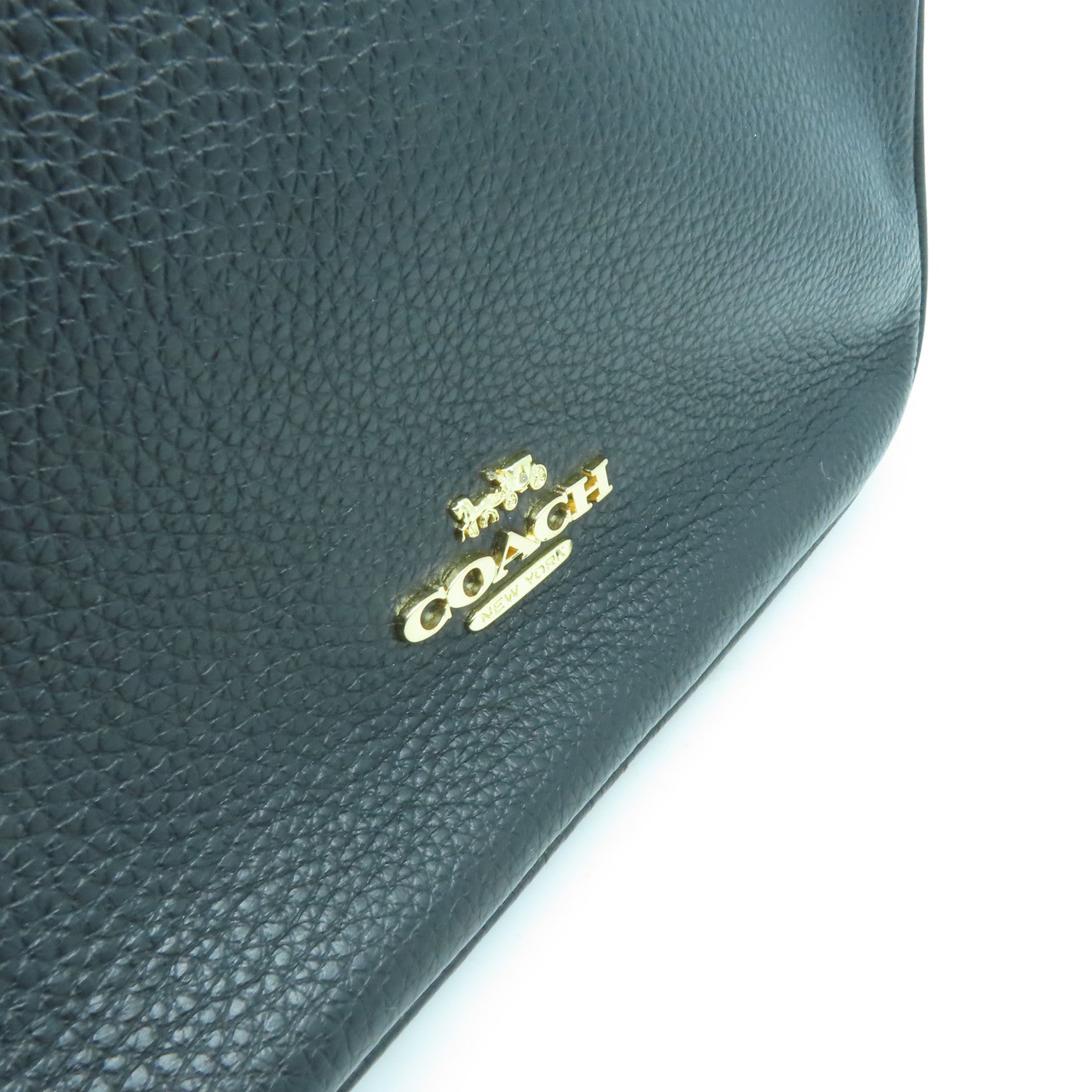 COACH 牛皮皮革Shoulder Bag金扣肩背袋黑色