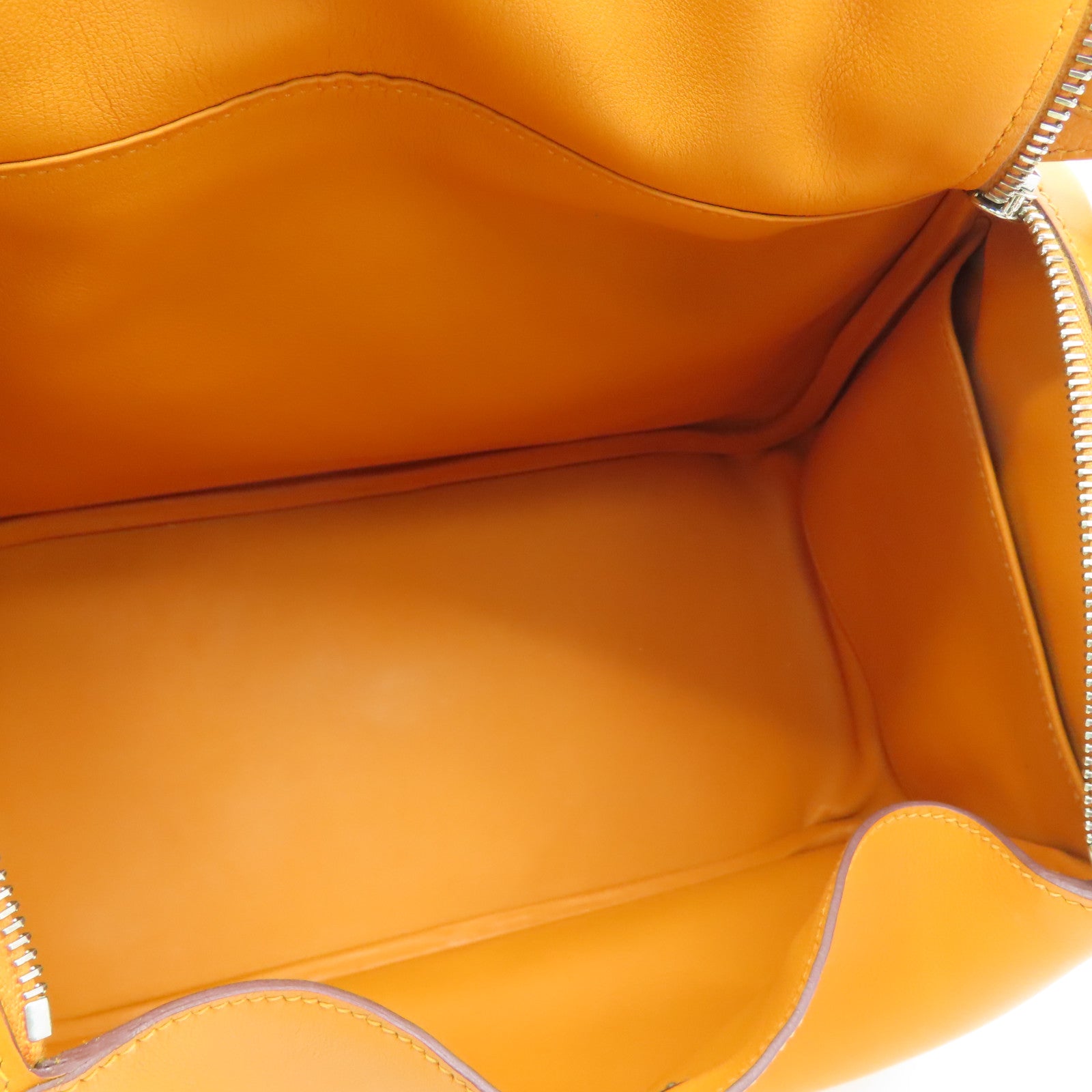 HERMES Swift皮革Lindy 30銀扣肩背袋Abricot橙色