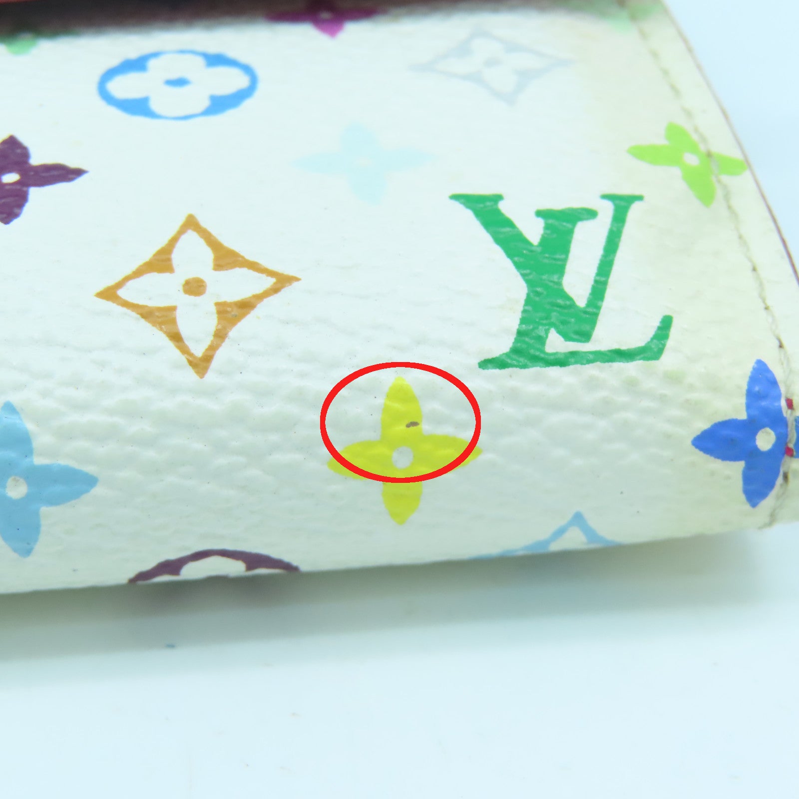 LOUIS VUITTON Monogram Multicolore Long Wallet gold buckle long wallet white / color