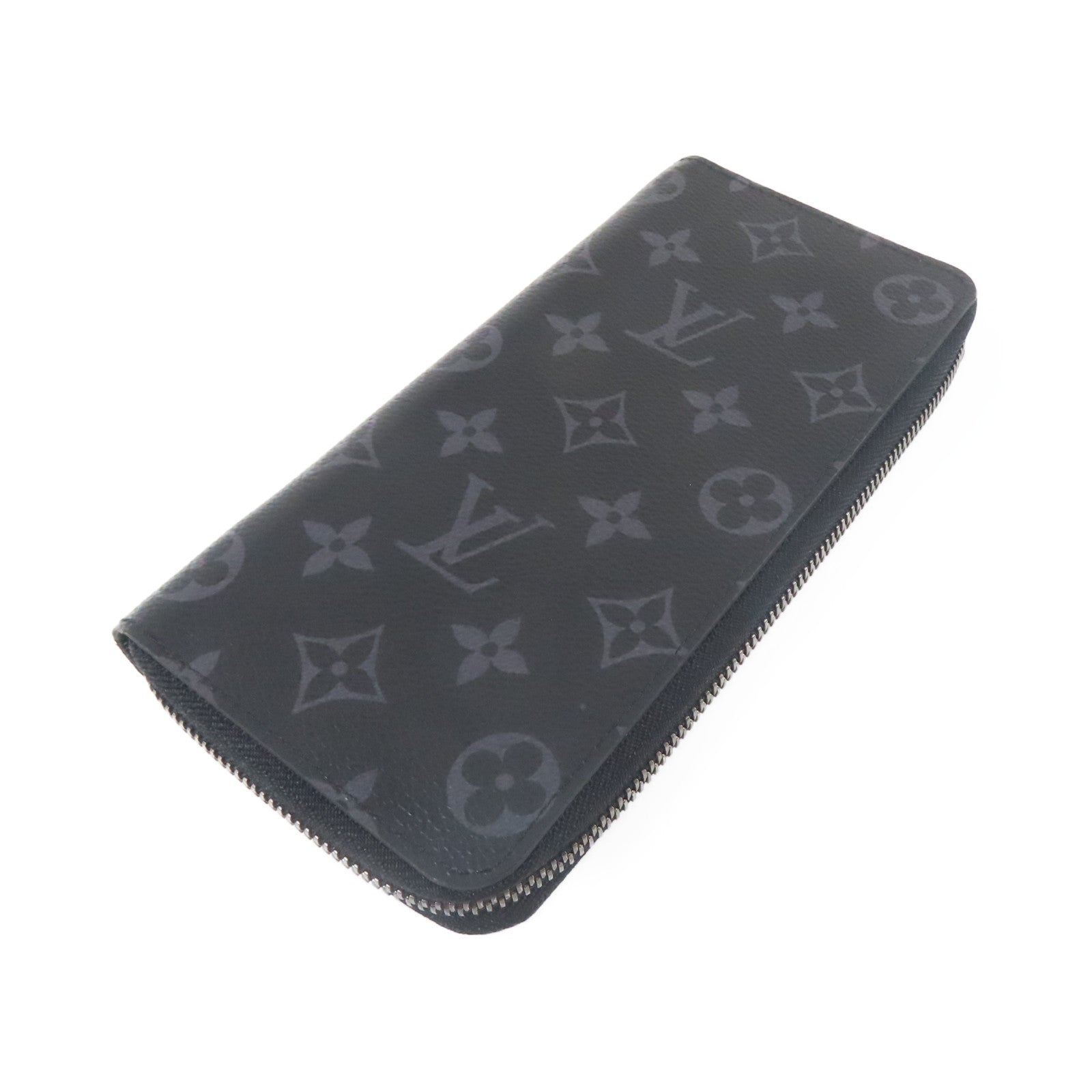 LOUIS VUITTON Monogram Eclipse Vertical Long Wallet銀扣長錢包黑色