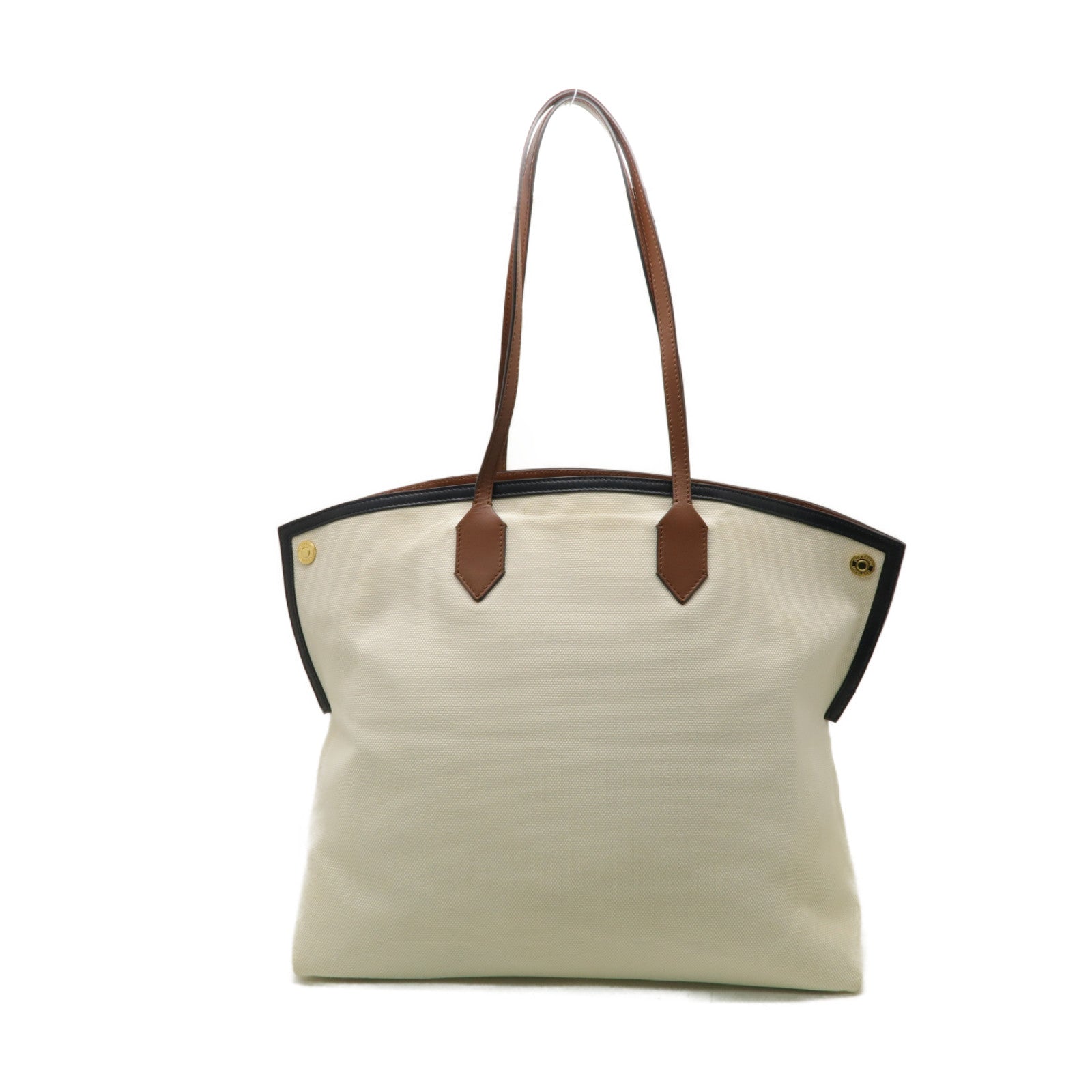BURBERRY 帆布/皮革Shoulder Tote Bag金扣手挽袋米白色/黑色/啡色
