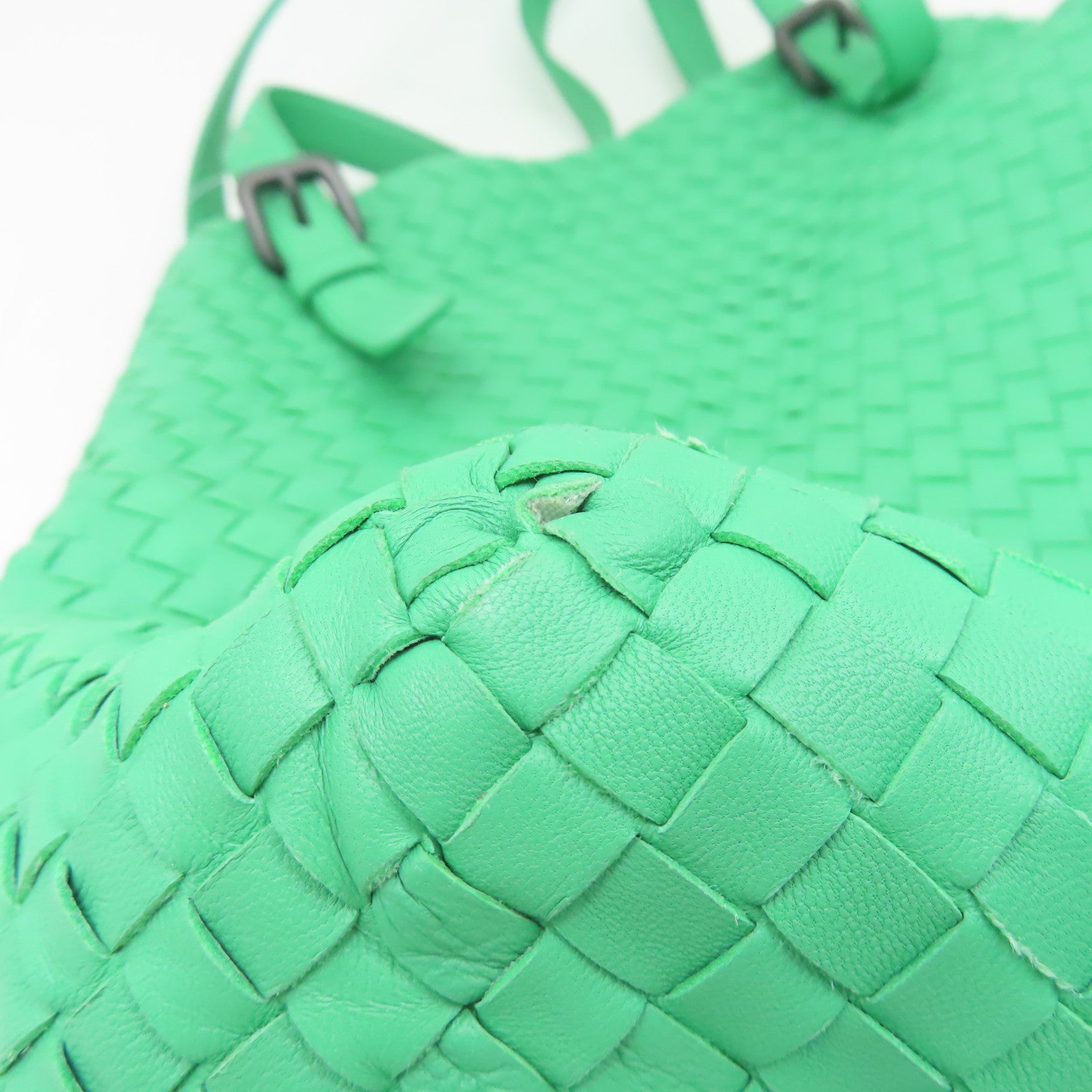 BOTTEGA VENETA 羊皮皮革Shoulder Bag黑扣肩背袋綠色