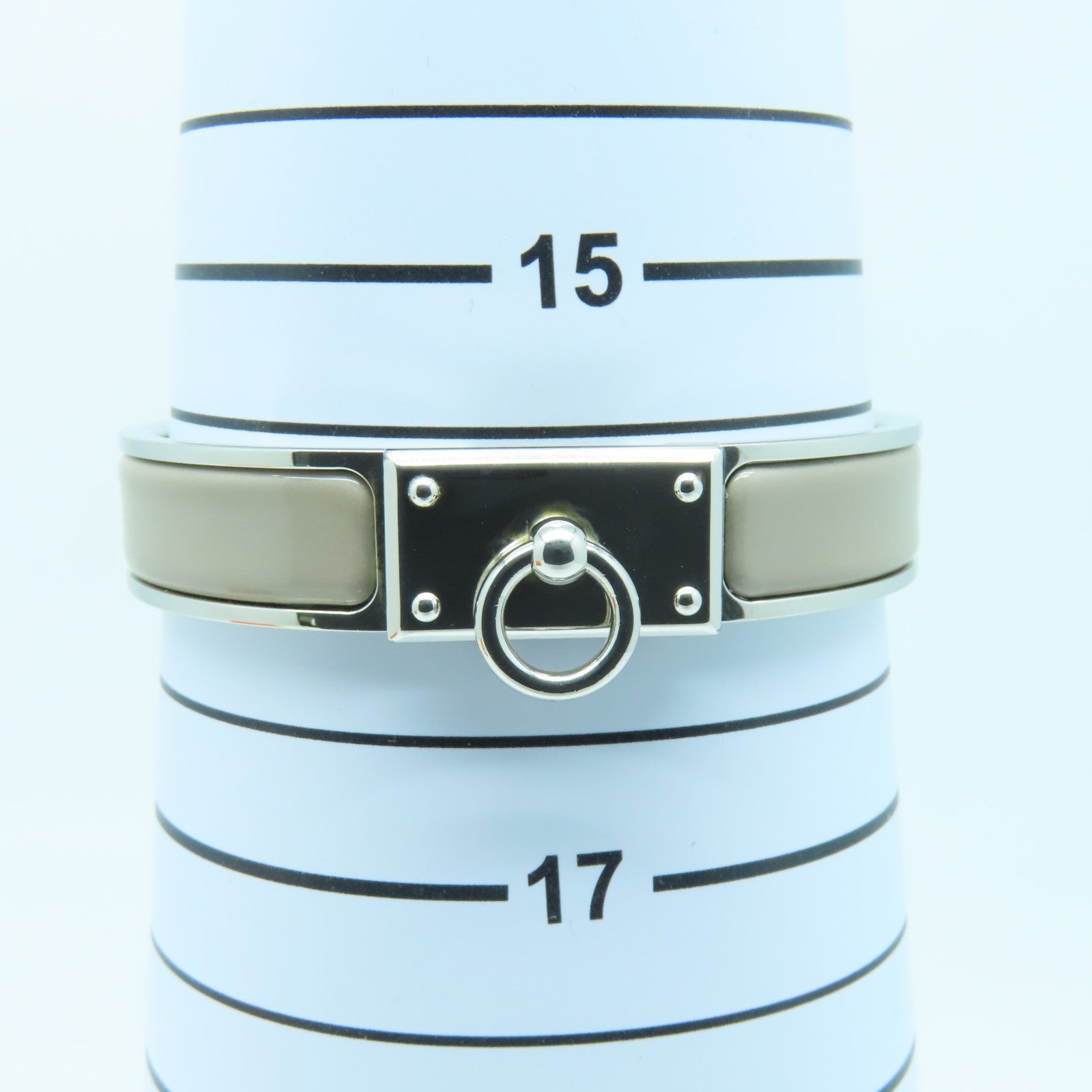 HERMES 金屬Clic Anneau Bracelet手鐲銀色/灰色