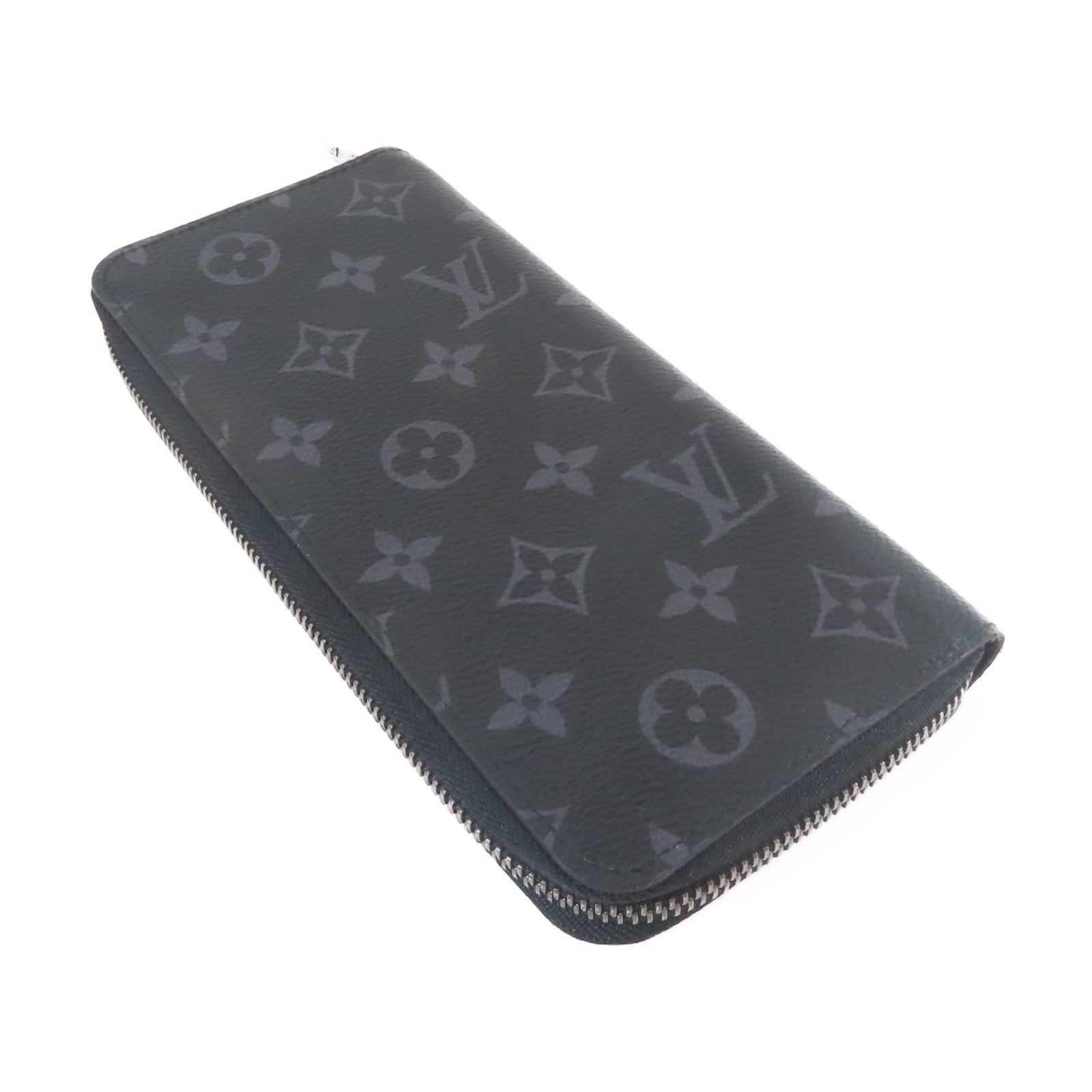 LOUIS VUITTON Monogram Eclipse Vertical Long Wallet銀扣長錢包黑色