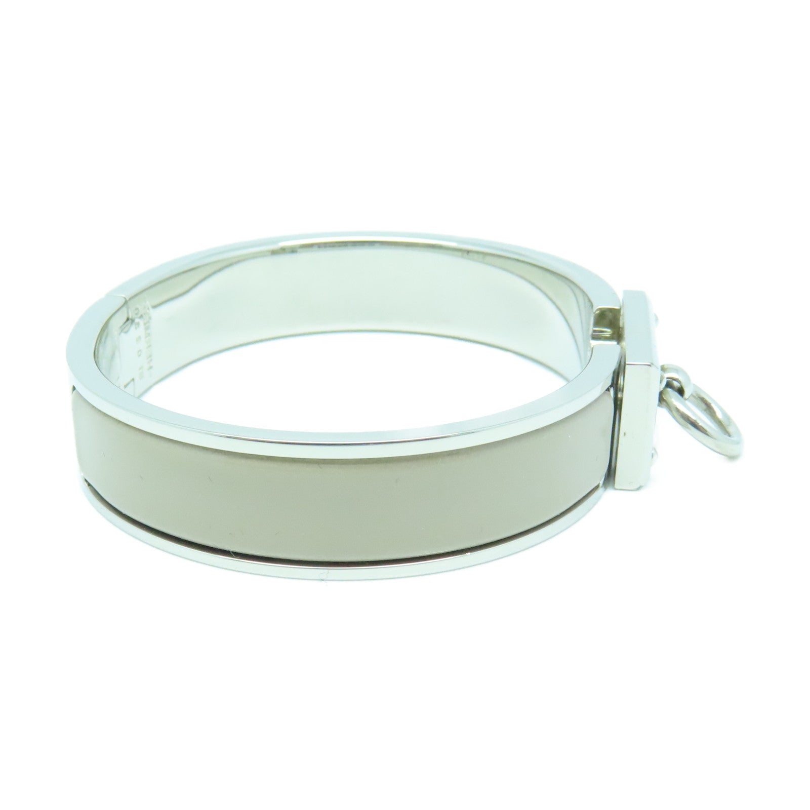 HERMES 金屬Clic Anneau Bracelet手鐲銀色/灰色
