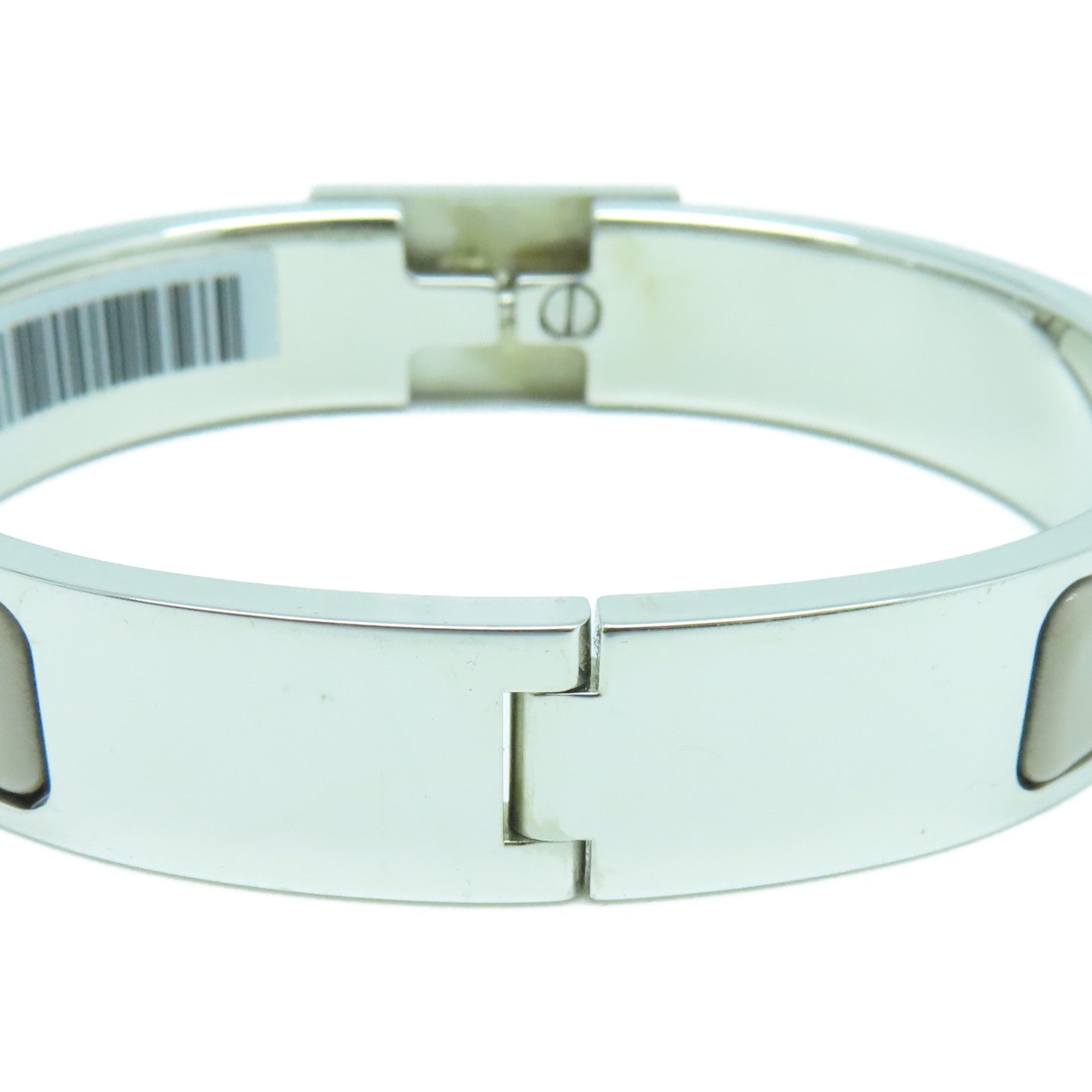 HERMES 金屬Clic Anneau Bracelet手鐲銀色/灰色