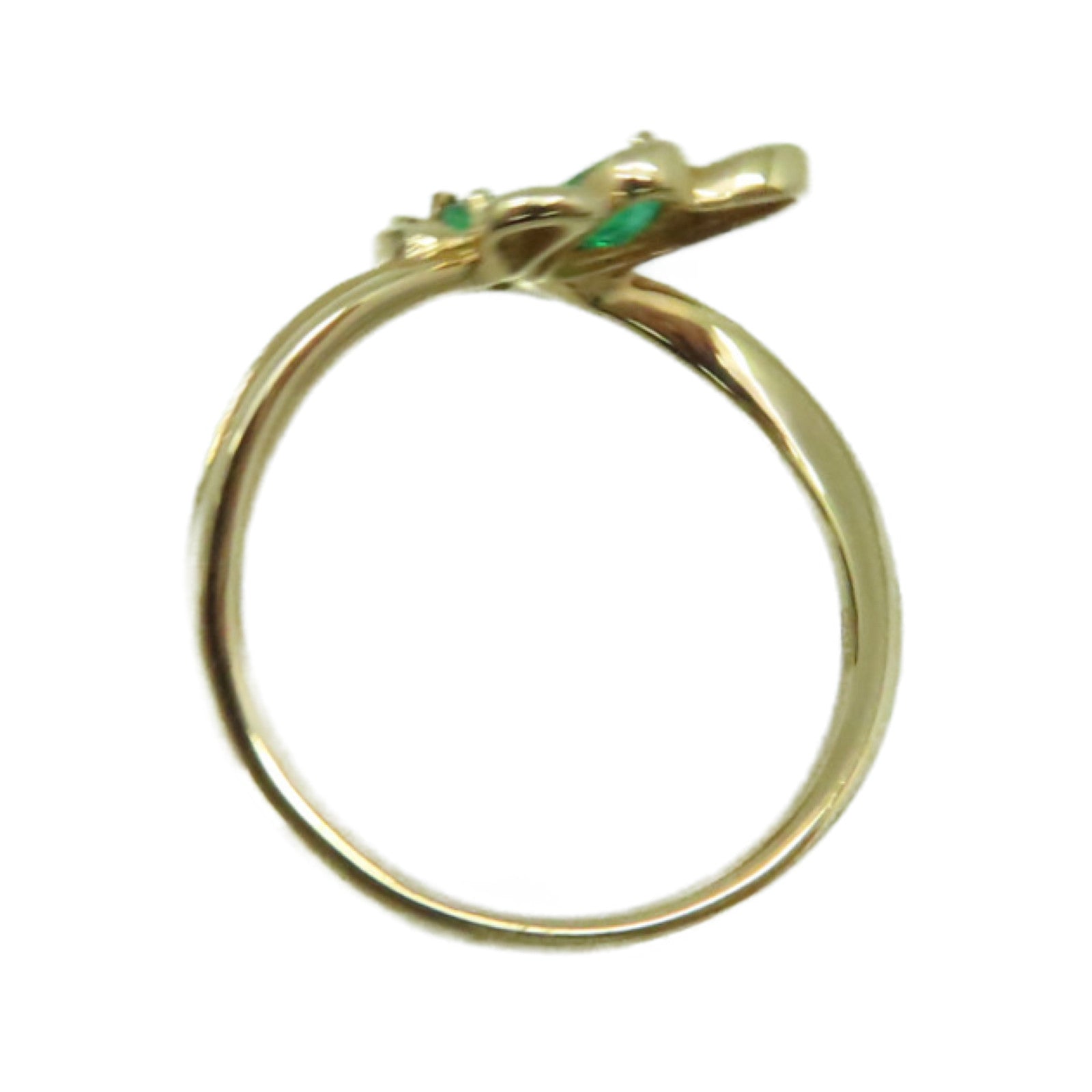 JEWELRY 【激減優惠】18K玫瑰金/0.33綠寶石/0.02ct鑽石Emerald Ring戒指US#6