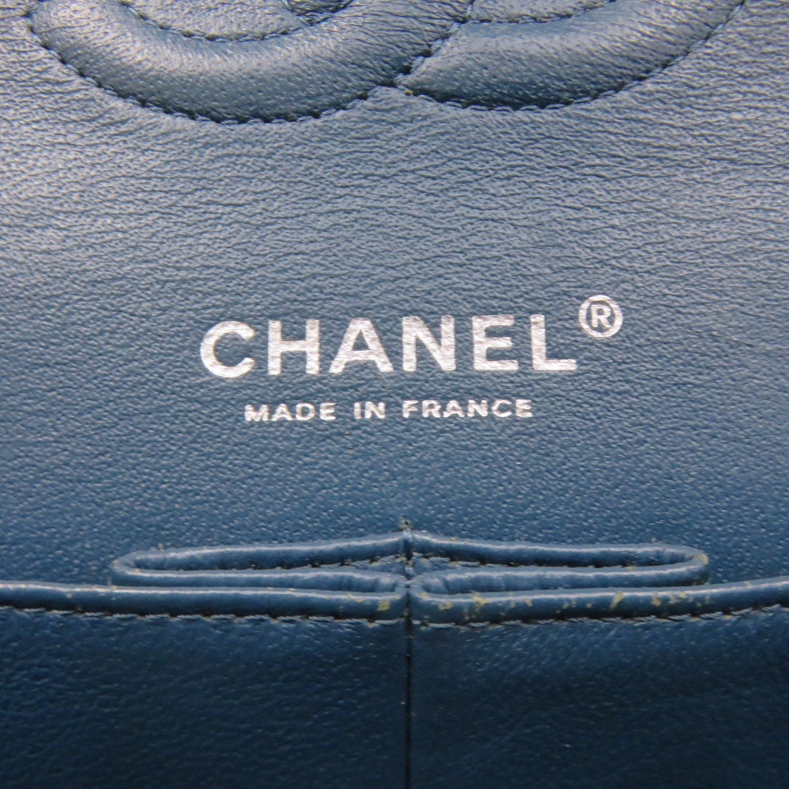 CHANEL Caviar Leather Classic 25cm Chain Shoulder Bag Silver Buckle Chain Shoulder Bag Green Blue