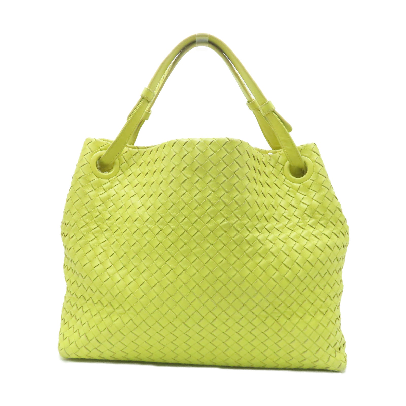 BOTTEGA VENETA 羊皮皮革Handbag黑扣手挽袋黃色