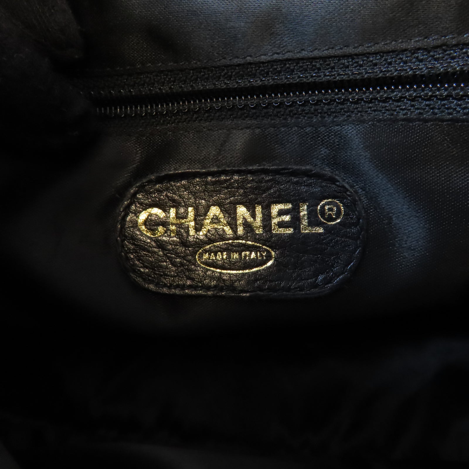 CHANEL 菱格羊皮皮革Vintage Backpack金扣背包黑色