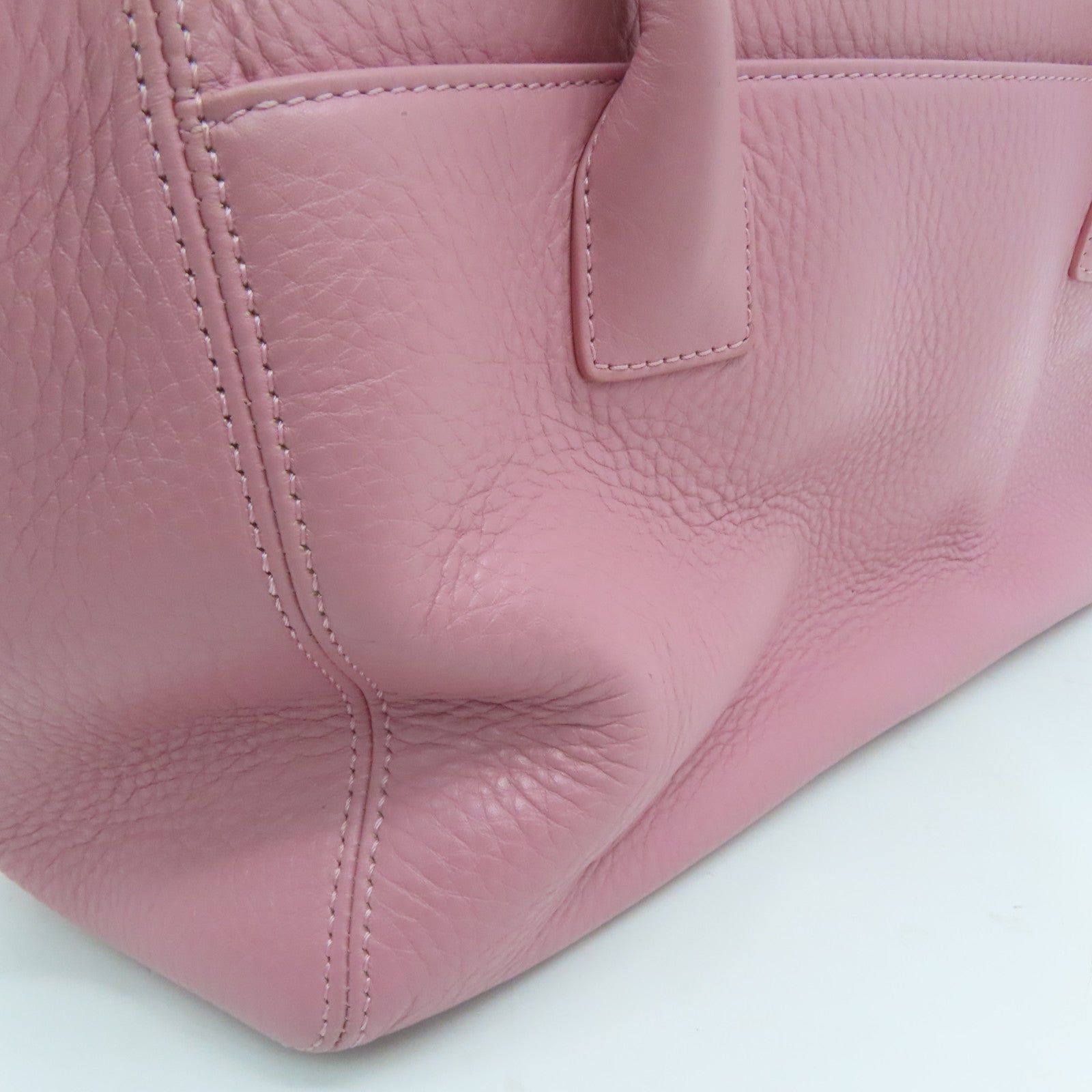 CHANEL 【激減優惠】牛皮皮革Shoulder Bag銀扣肩背袋粉紅色