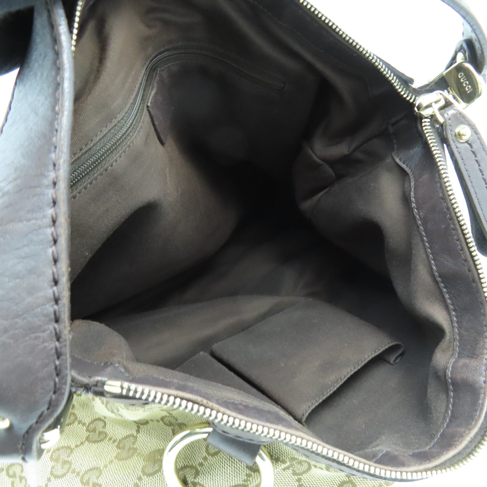 GUCCI 帆布Shoulder Bag金扣肩背袋啡色