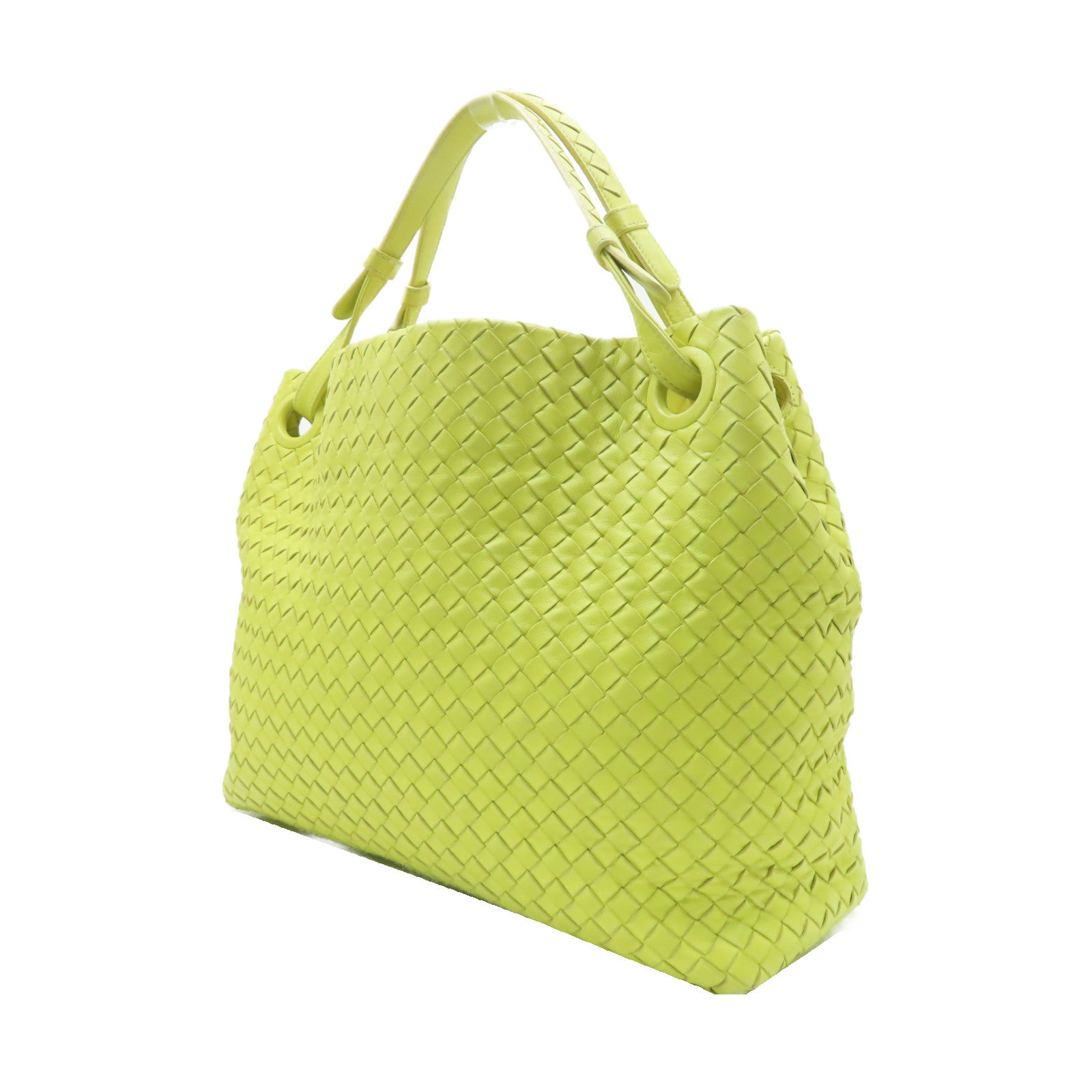 BOTTEGA VENETA 羊皮皮革Handbag黑扣手挽袋黃色