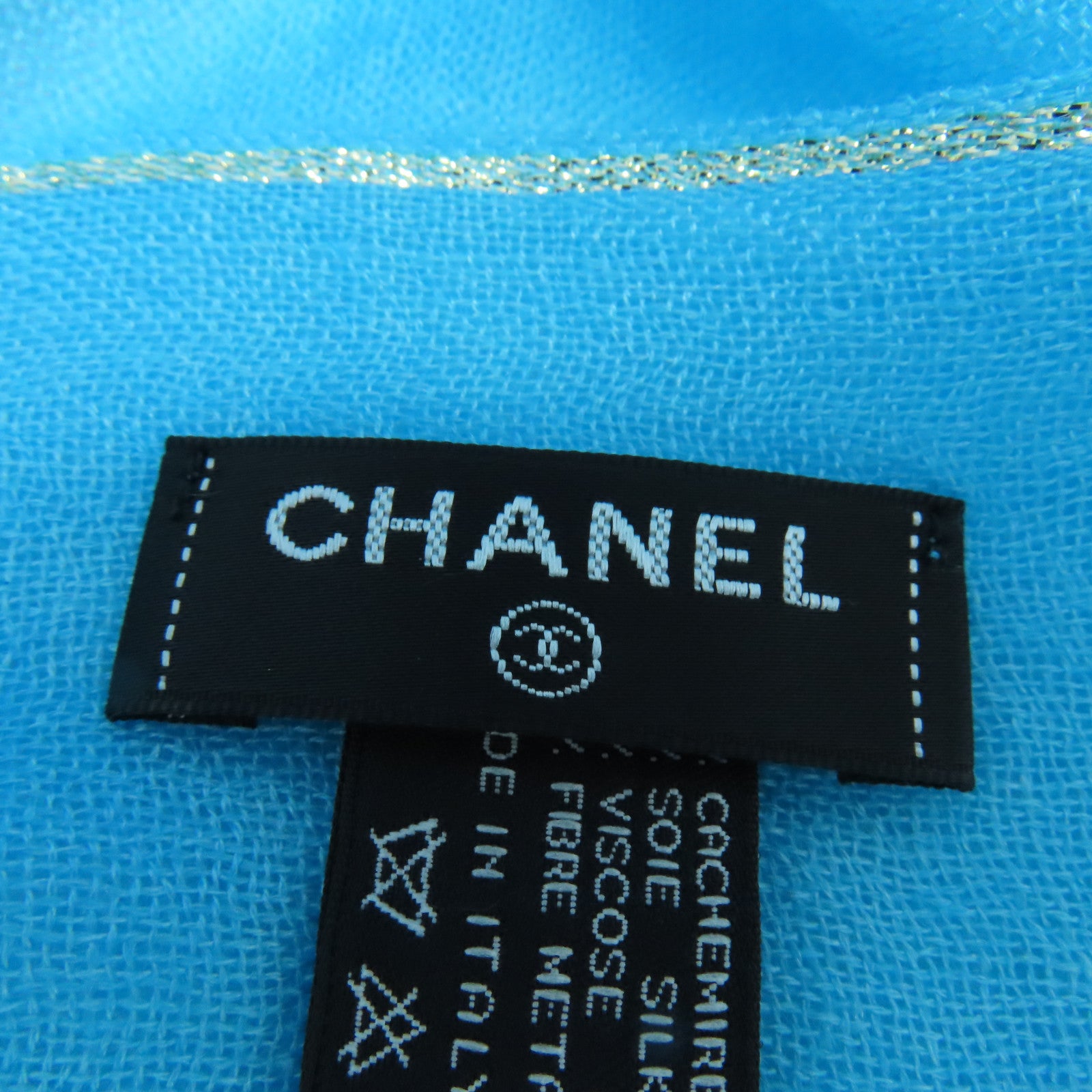 CHANEL Cashmere Stole披肩浅蓝色