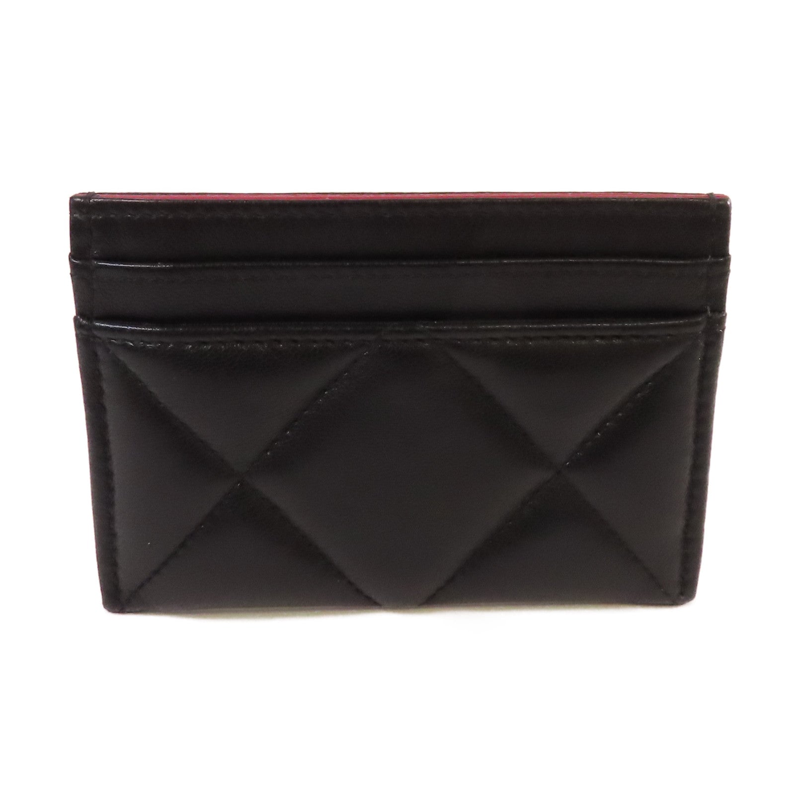 CHANEL 菱格羊皮皮革Card Case卡片套黑色