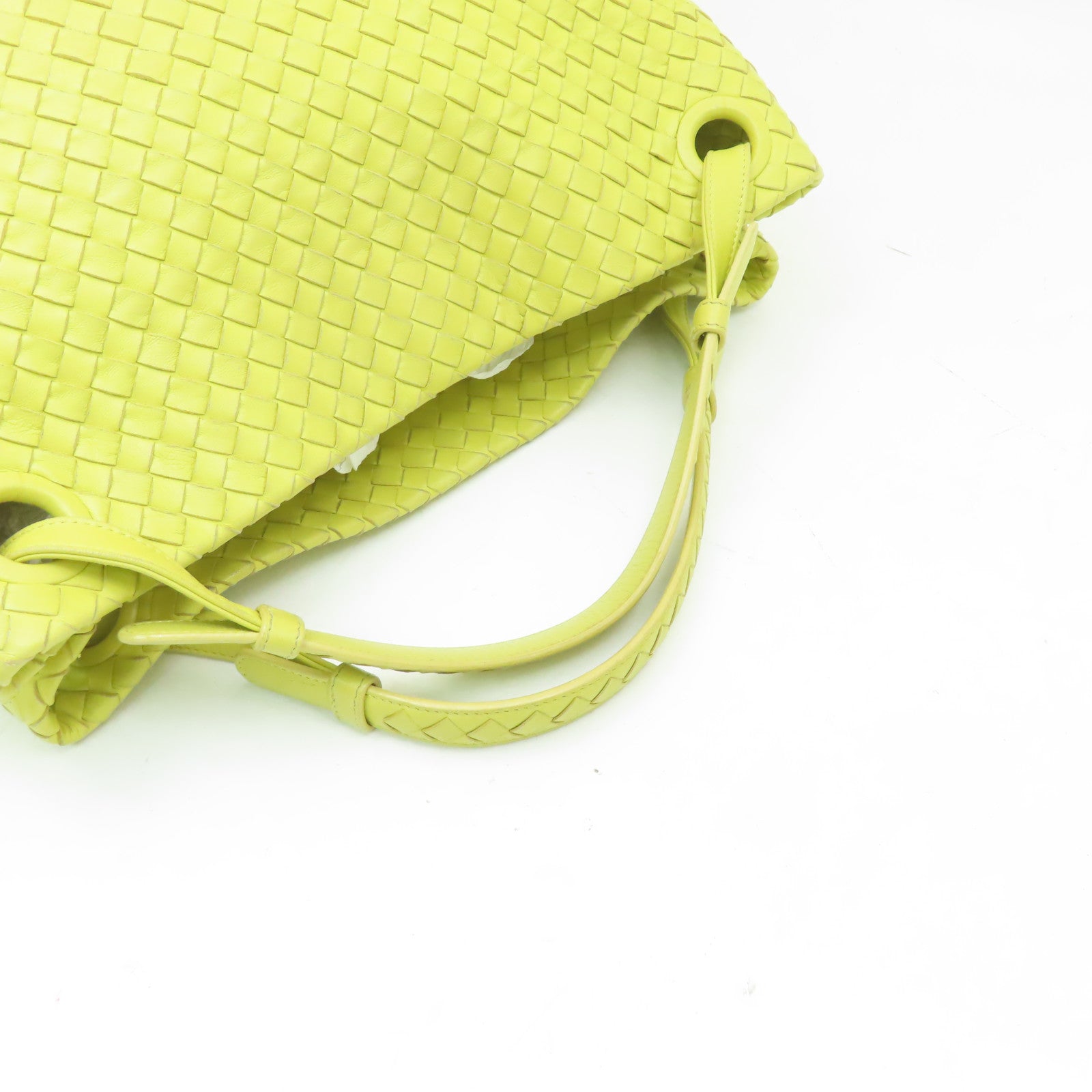 BOTTEGA VENETA 羊皮皮革Handbag黑扣手挽袋黃色