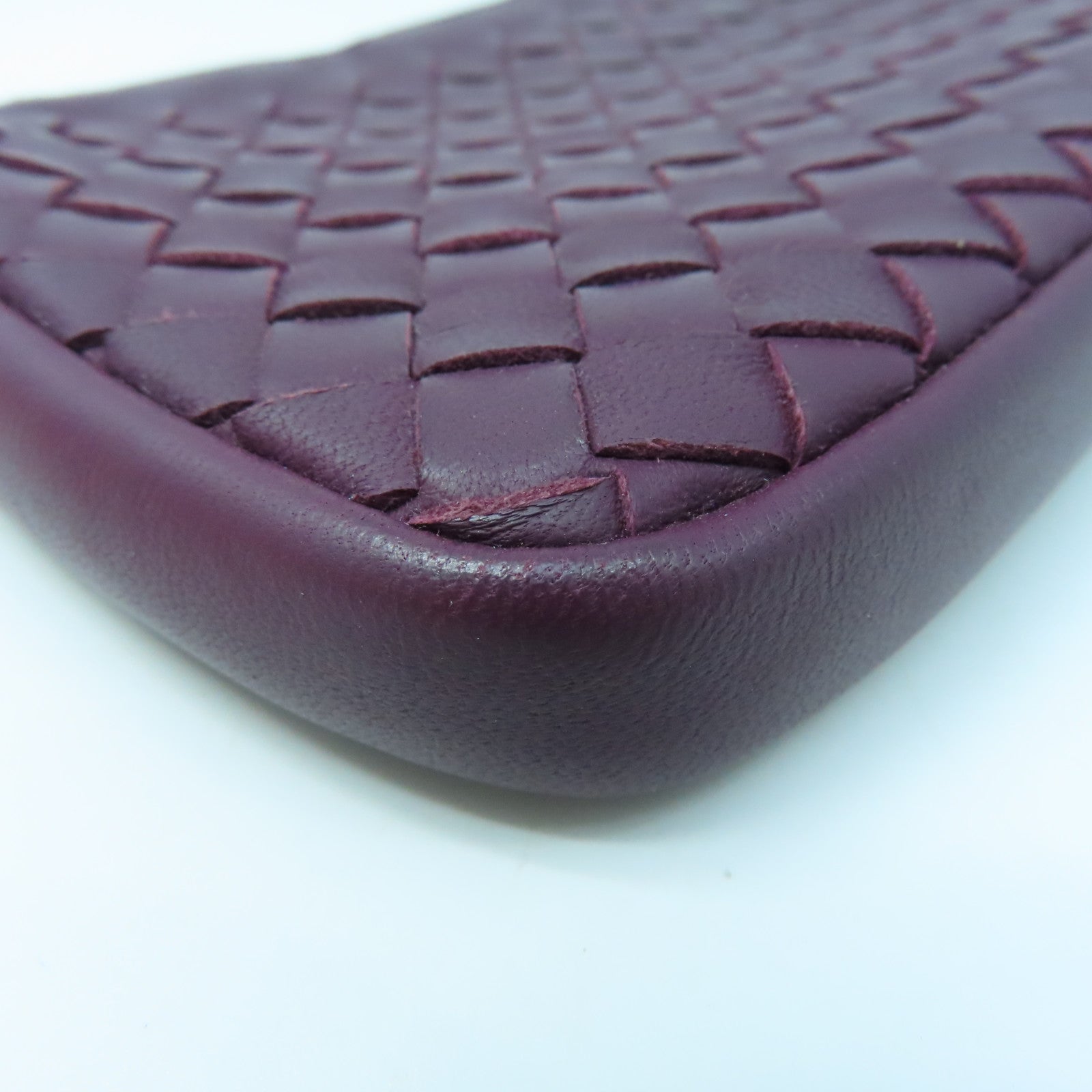 BOTTEGA VENETA Textured Leather Pouch Clutch Purple